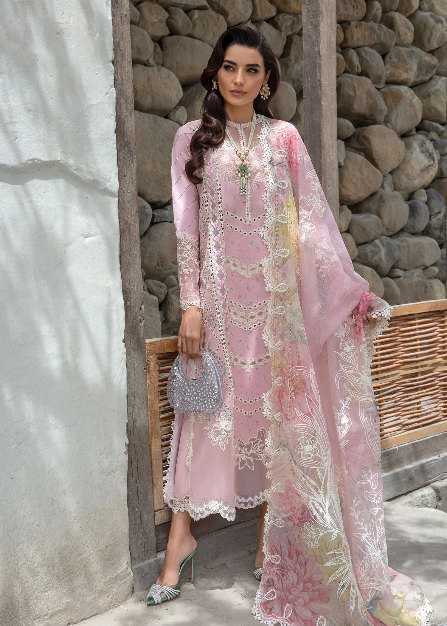 CRIMSON HEAVY EMBROIDERED CHIKENKARI UNSTITCHED 3PC SUIT | KPA0115