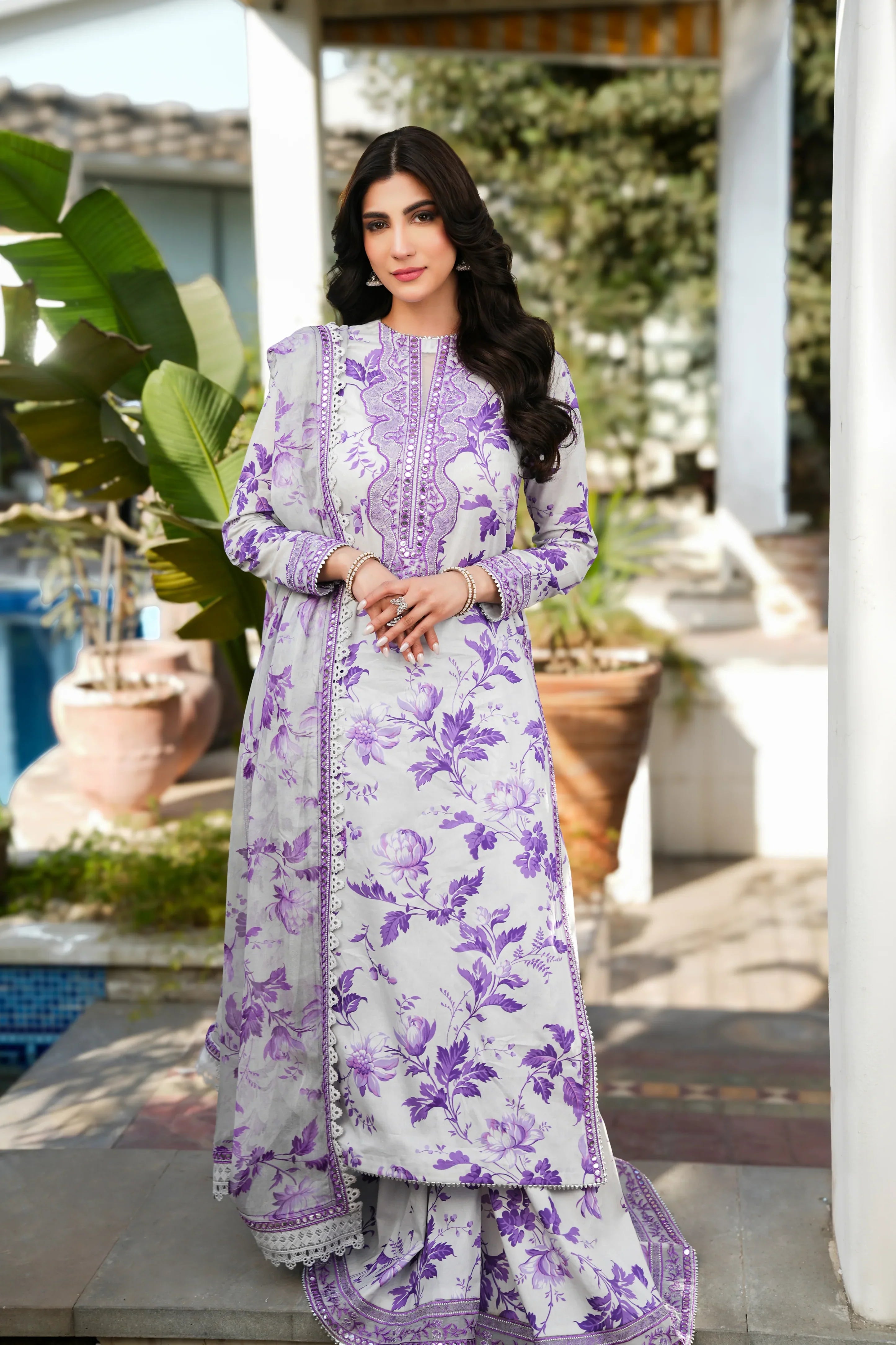 Aneelas Lawn Embroidered & Printed 3 Piece SUIT | KPA0089