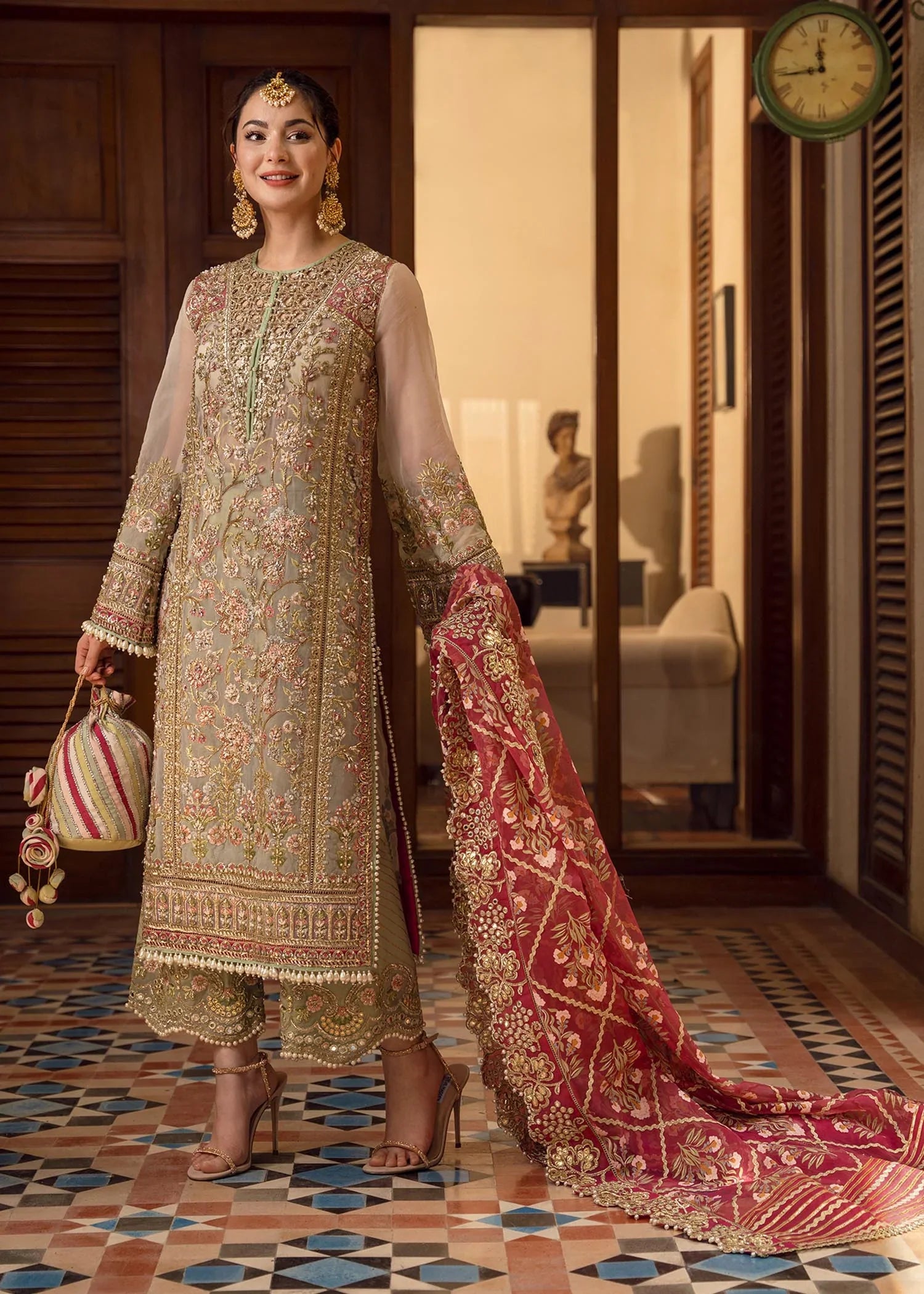 CRIMSON HEAVY EMBROIDERED UNSTITCHED 3PC SUIT | KPA0129