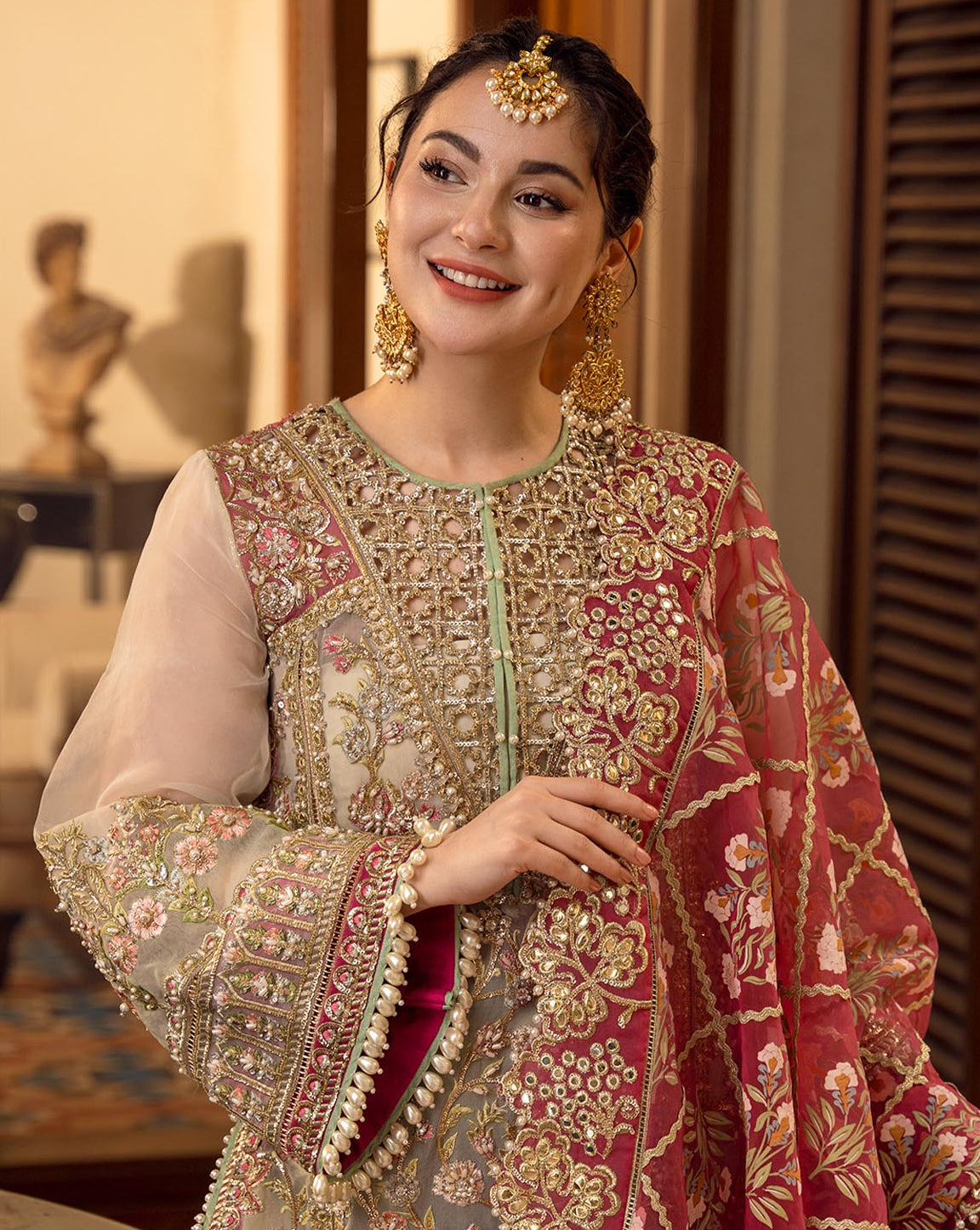 CRIMSON HEAVY EMBROIDERED UNSTITCHED 3PC SUIT | KPA0129