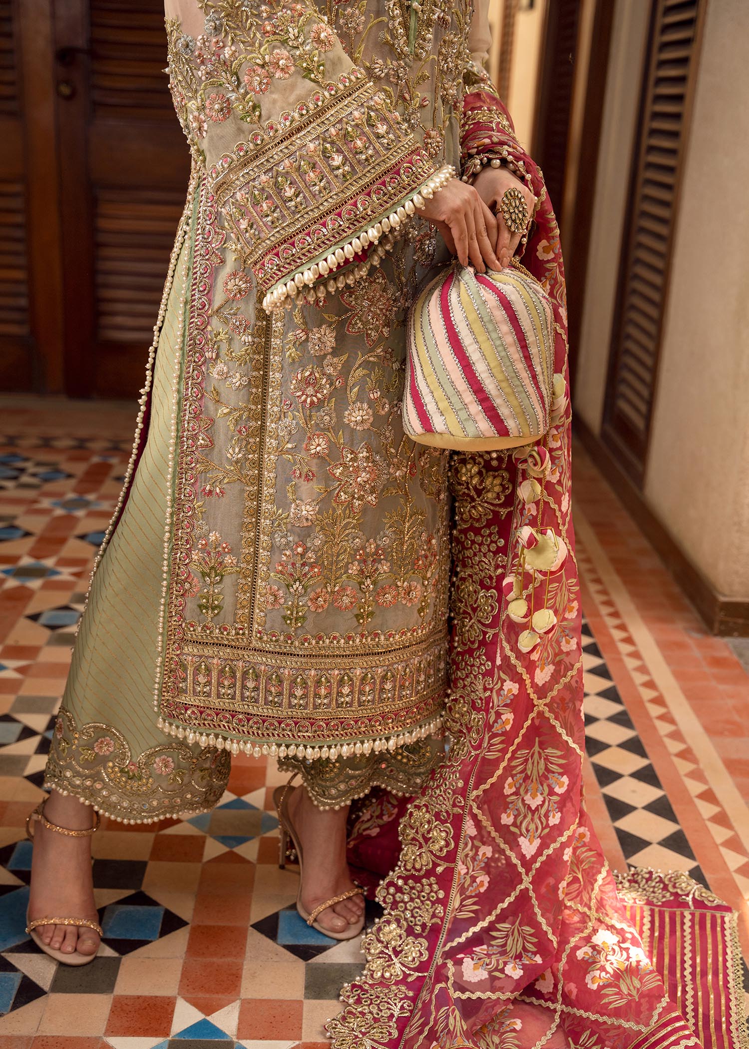 CRIMSON HEAVY EMBROIDERED UNSTITCHED 3PC SUIT | KPA0129