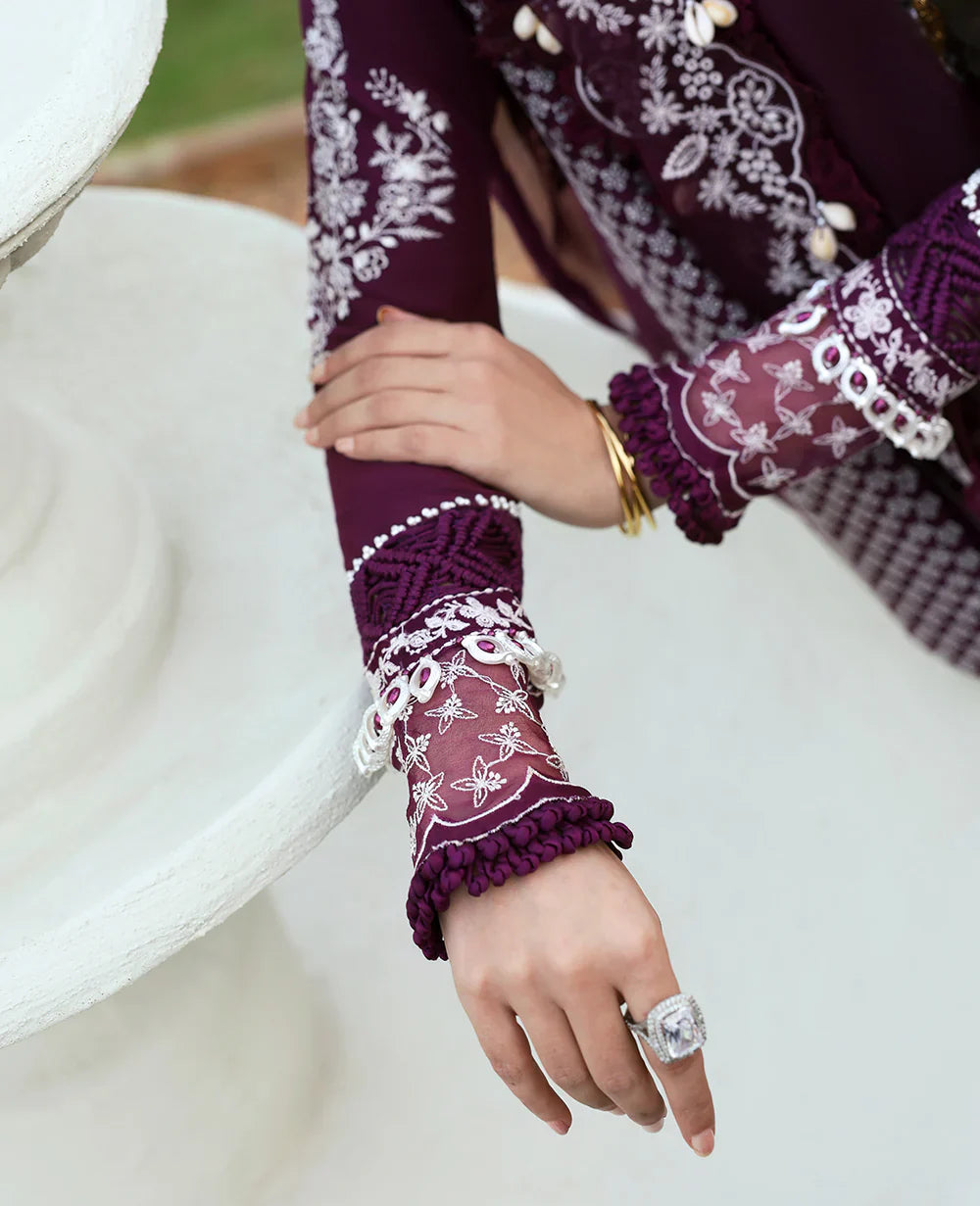 CRIMSON COTTON EMBROIDERED UNSTITCHED 3PC SUIT |KPA0114