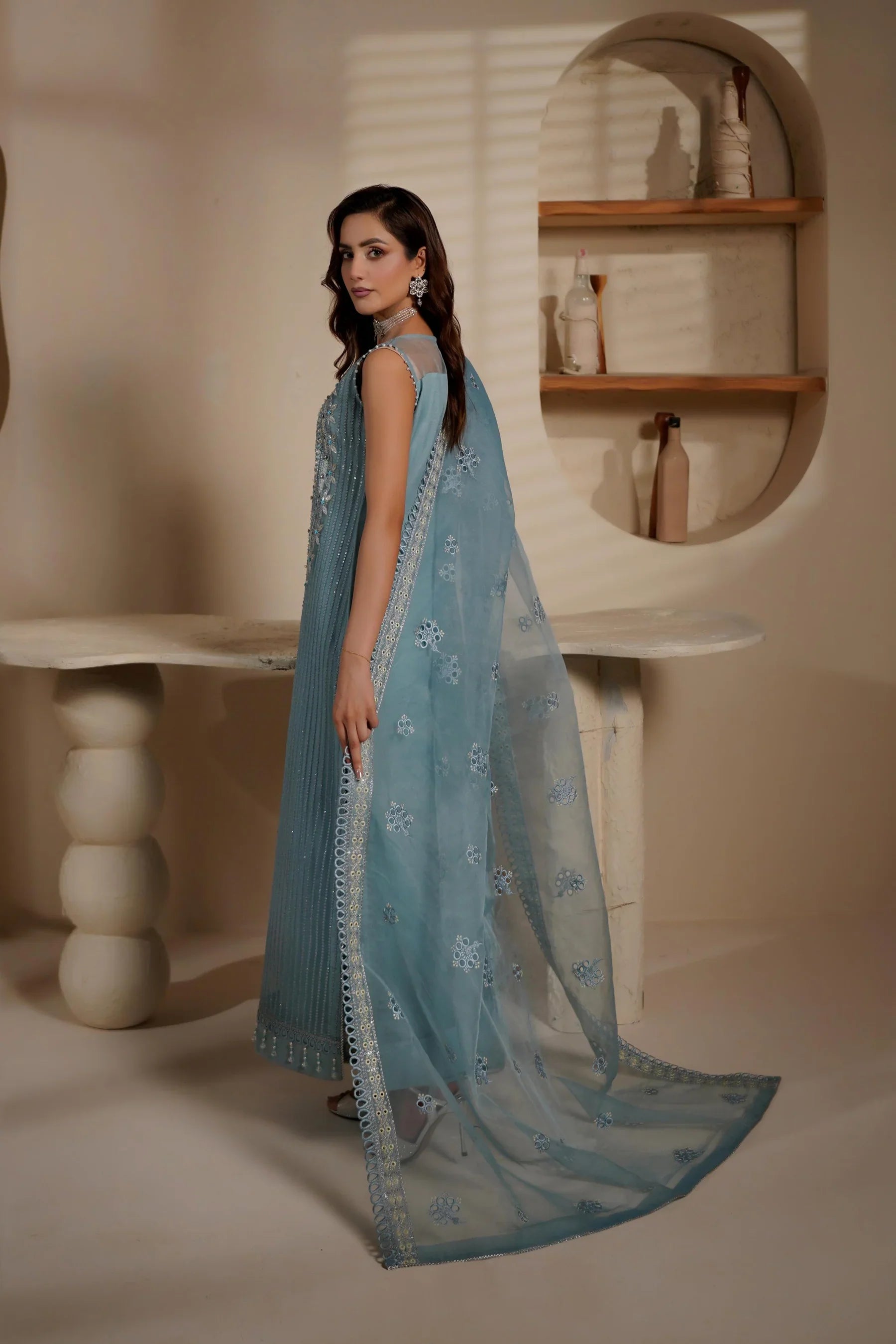Maryam’s ORGANZA UNSTITCHED 3PC SUIT| KPA0064