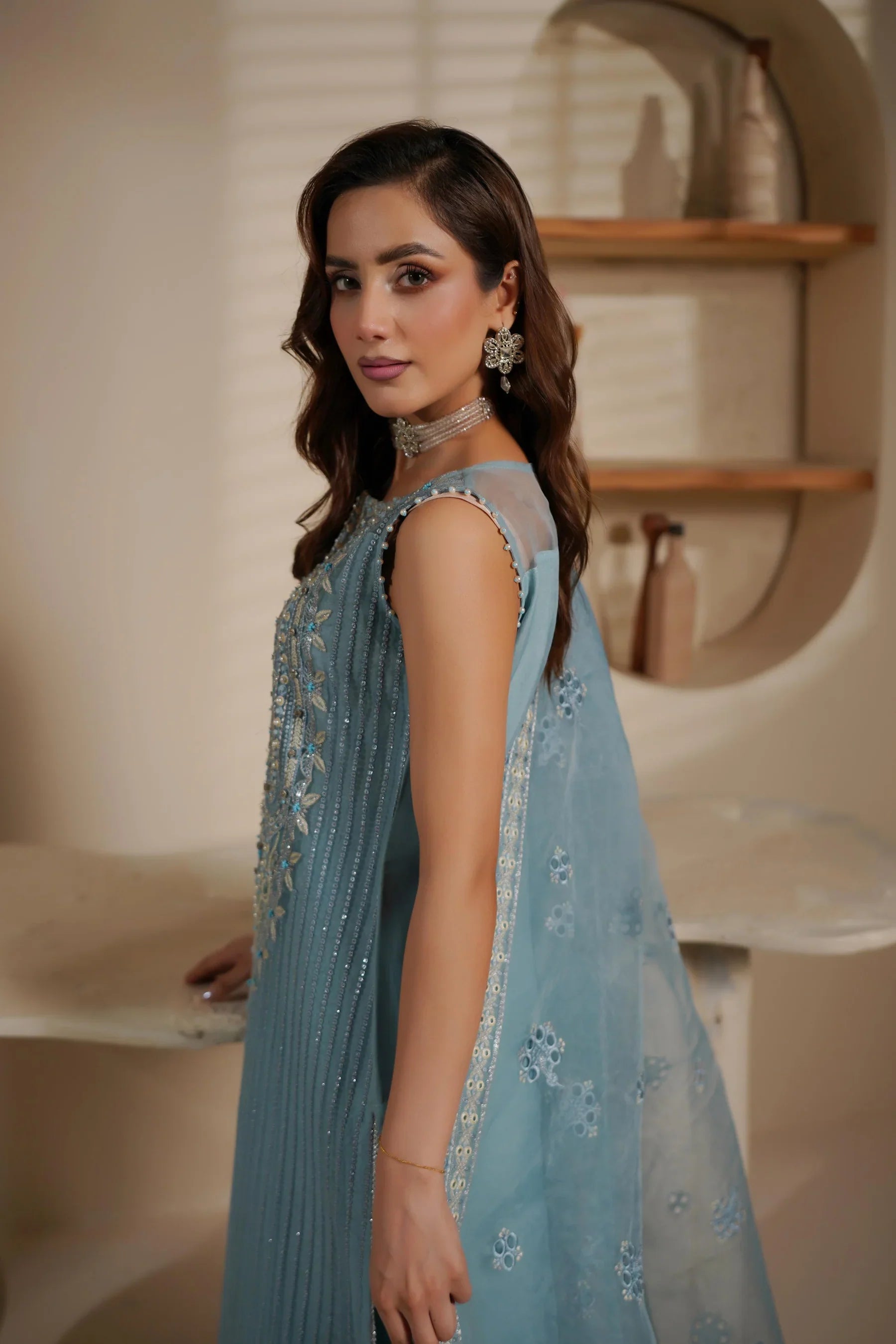 Maryam’s ORGANZA UNSTITCHED 3PC SUIT| KPA0064
