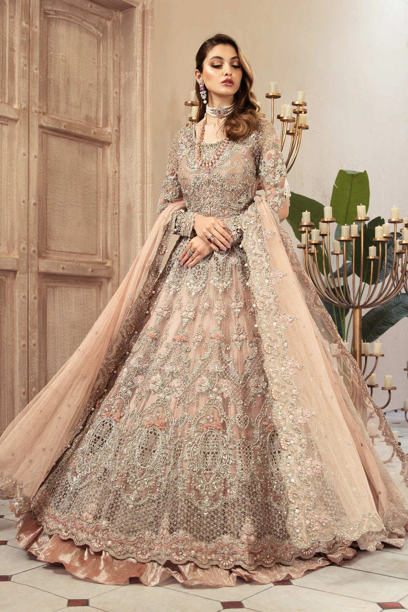 MARIA.B BRIDAL WEDDING EMBROIDERED UNSTITCHED 3PC MAXI | KPA0121