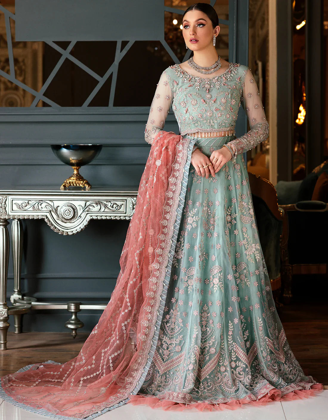 EMAAN ADEEL HEAVY EMBROIDERED UNSTITCHED 3PC MAXI | KPA0117