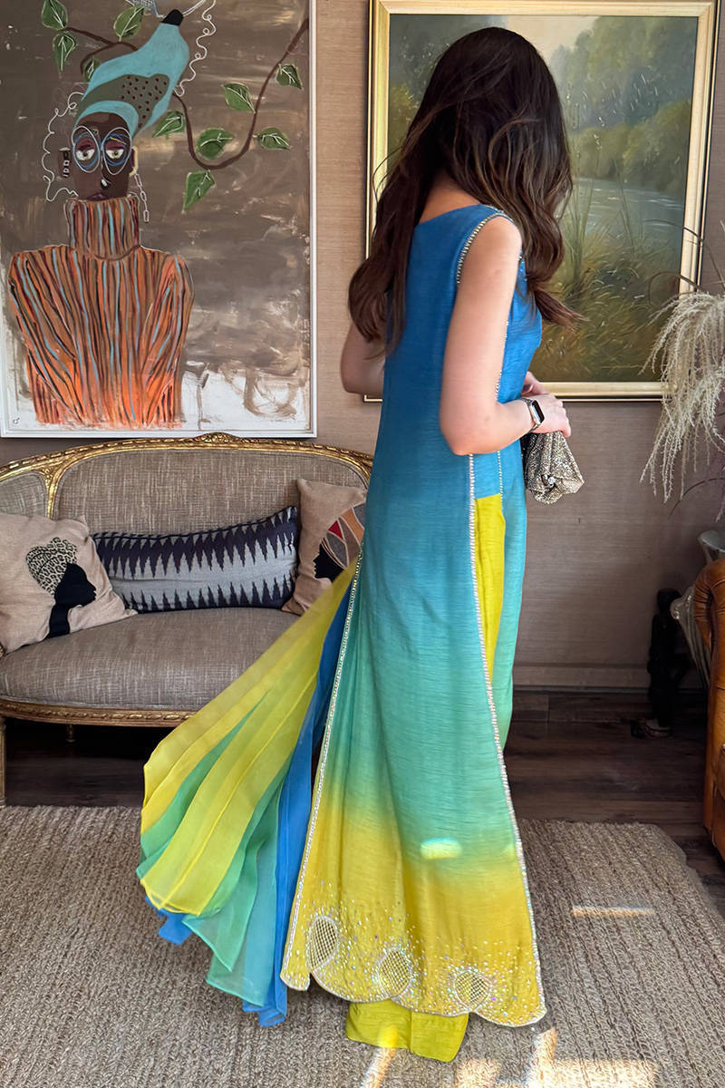 NEON OMBRE LAWN UNSTITCHED 3PC SUIT | KPA0093