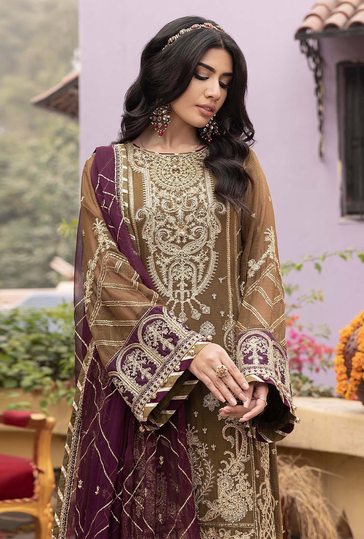 ADAN LIBAS CHIFFON UNSTITCHED 3PC SUIT| KPA0063