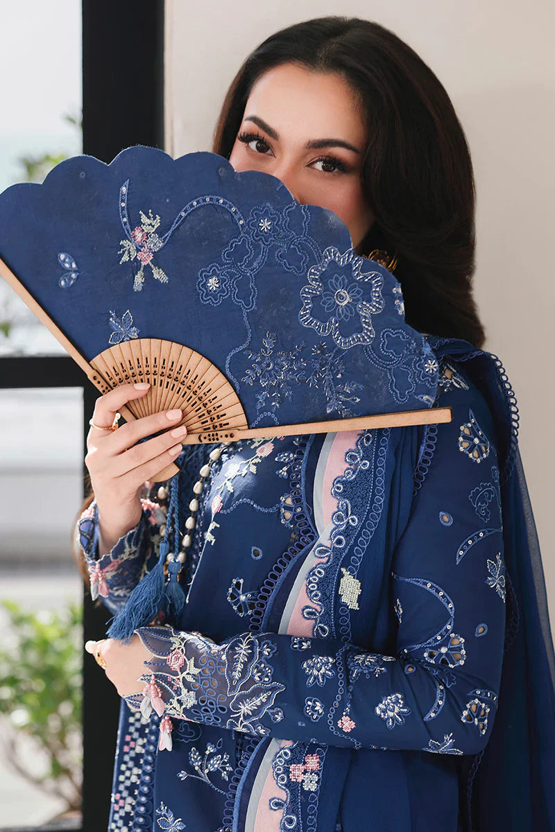 QALAMKAR CHIKENKARI UNSTITCHED 3PC SUIT | KPA0091
