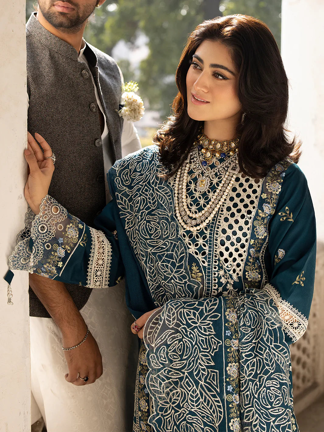 MAHNUR COTTON UNSTICHED EMBROIDERED 3 PC SUIT | KPA0060