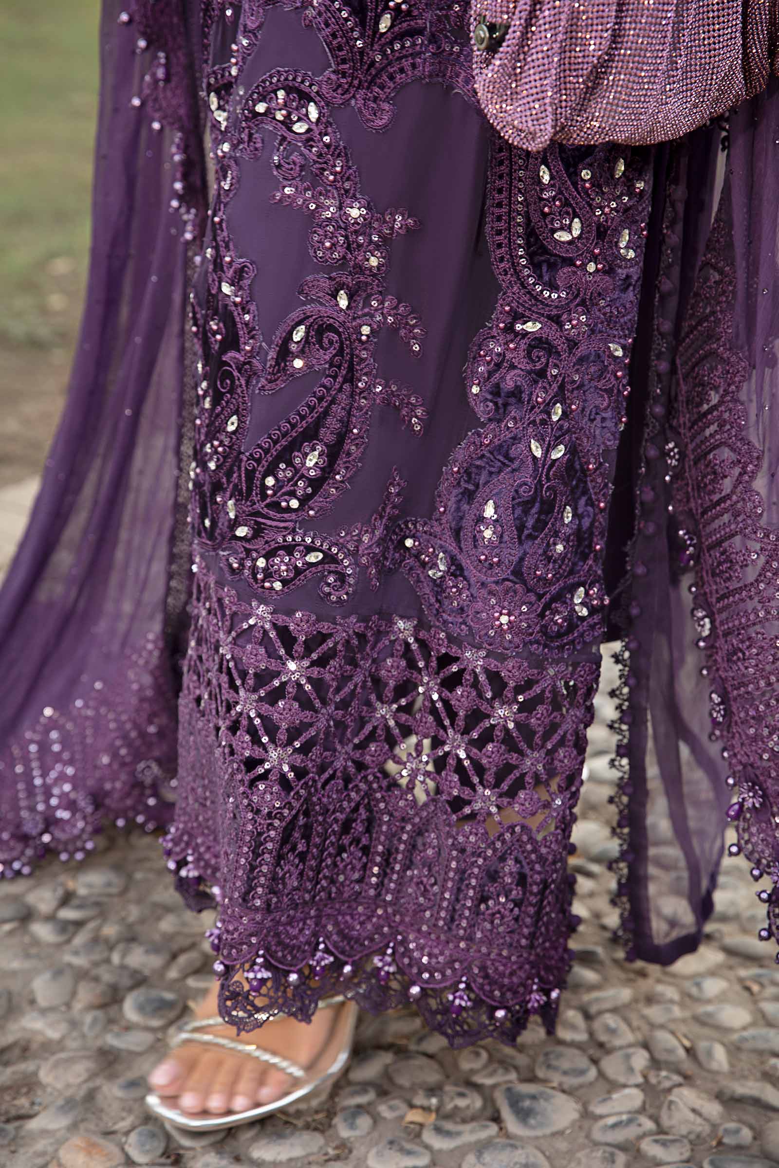 MARIA.B CHIFFON EMBROIDERED UNSTITCHED 3PC SUIT | KPA0068