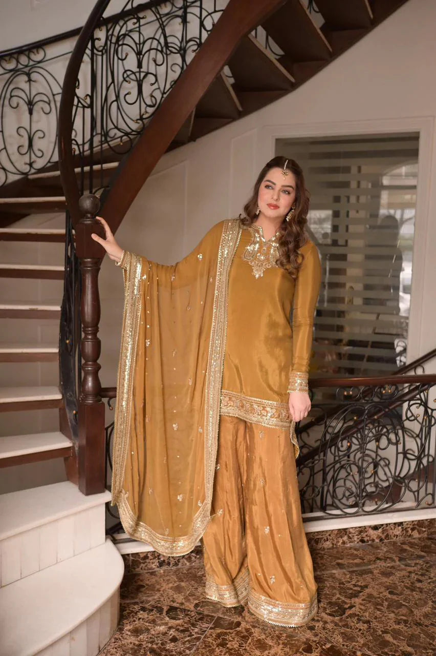 ANEELA’S CHIFFON EMBROIDERED UNSTITCHED 3PC SUIRT | KPA0126