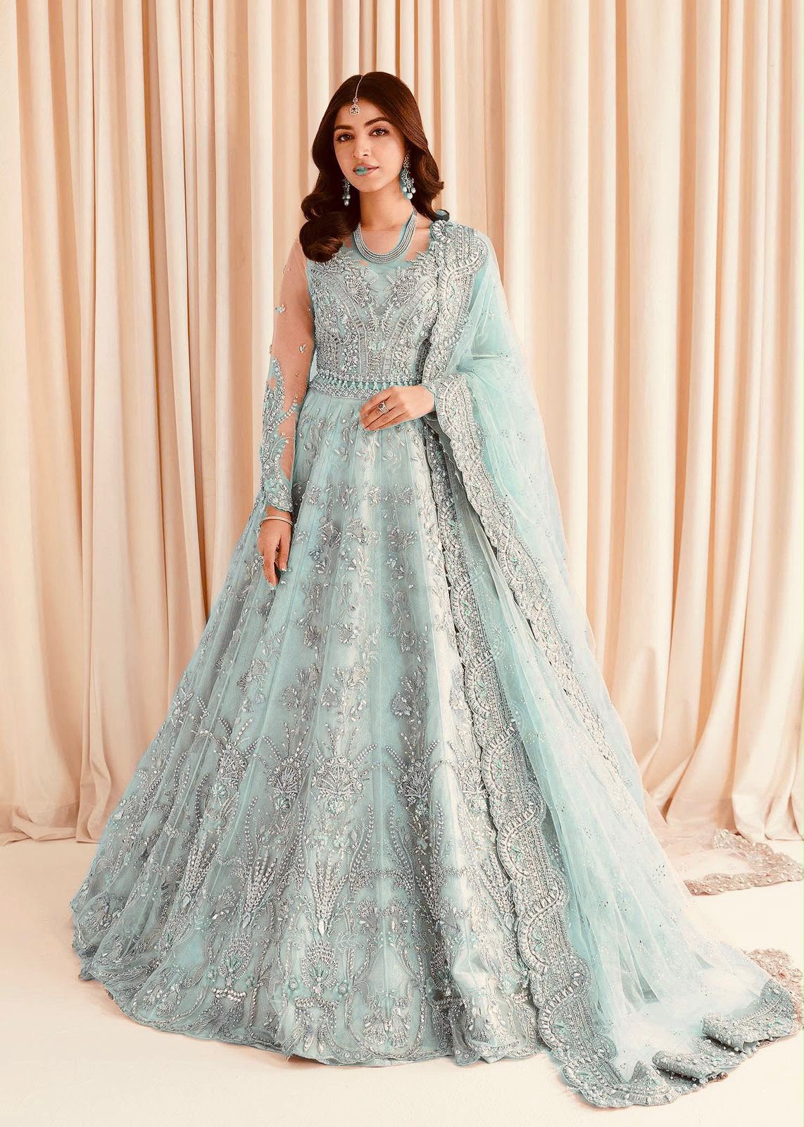 MARIA B HEAVY EMBROIDERED UNSTITCHED 3PC MAXI | KPA0120