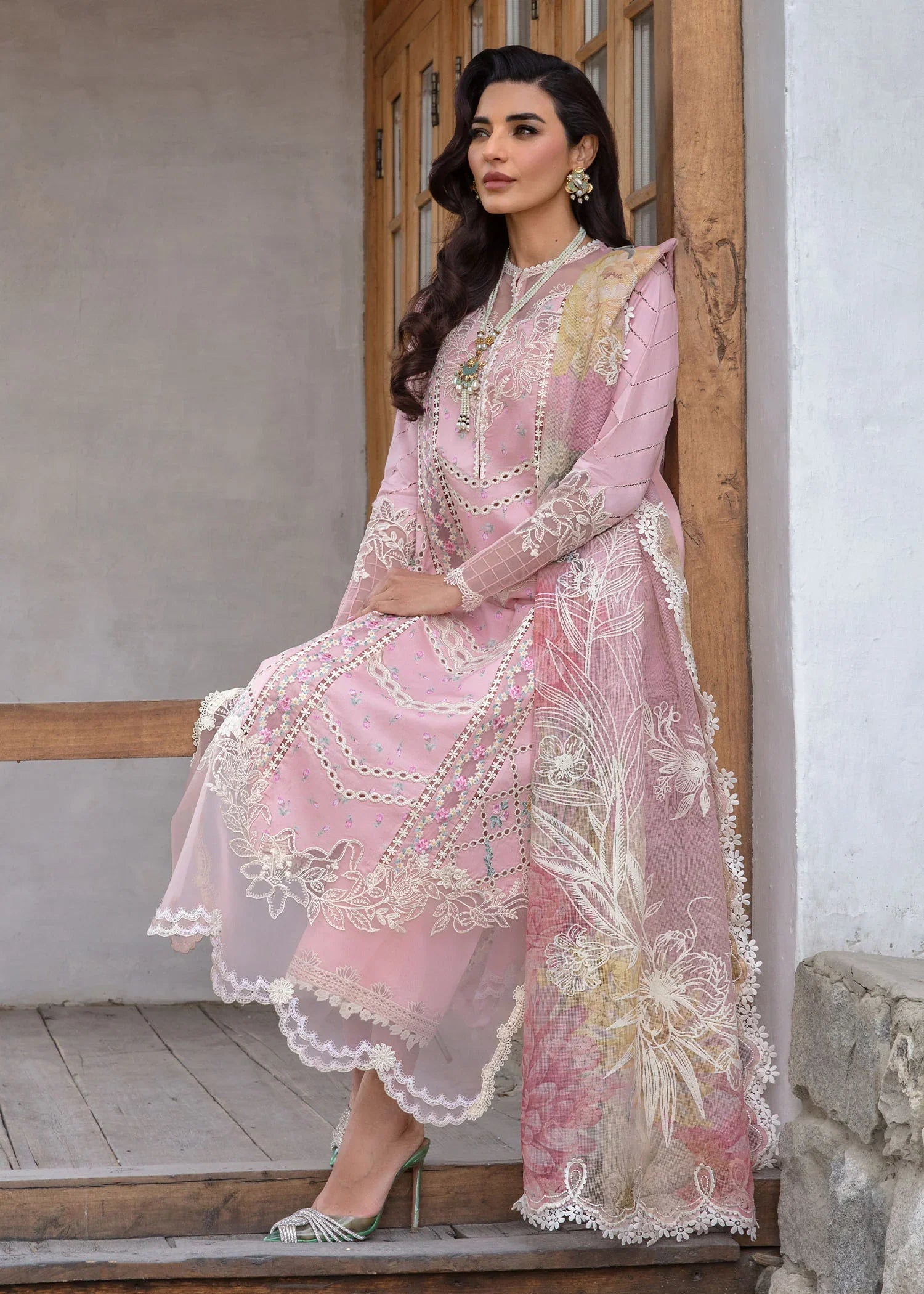 CRIMSON HEAVY EMBROIDERED CHIKENKARI UNSTITCHED 3PC SUIT | KPA0115