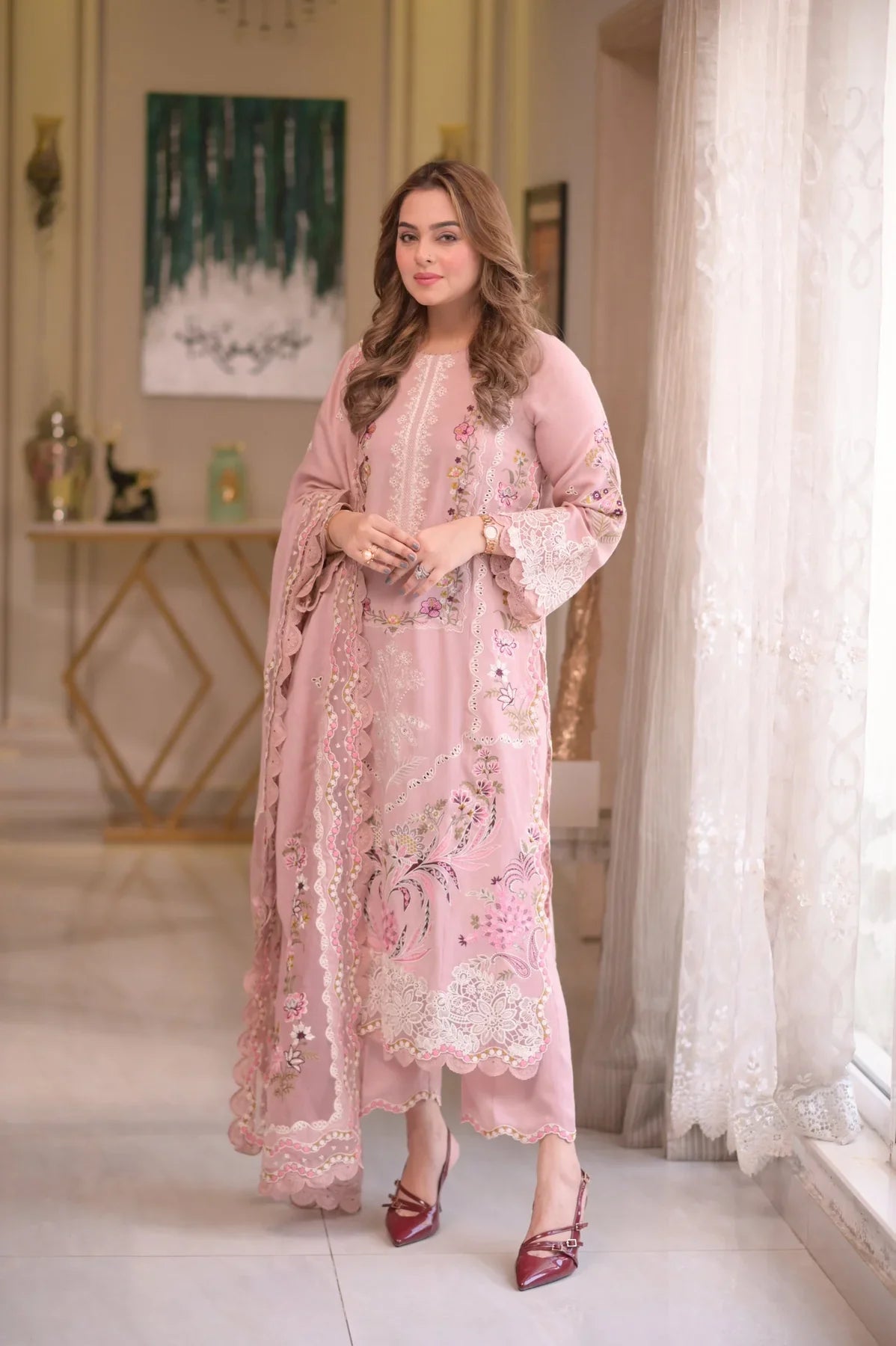 ANEELAS EMBROIDERED LAWN UNSTITCHED 3PC SET | KPA0023