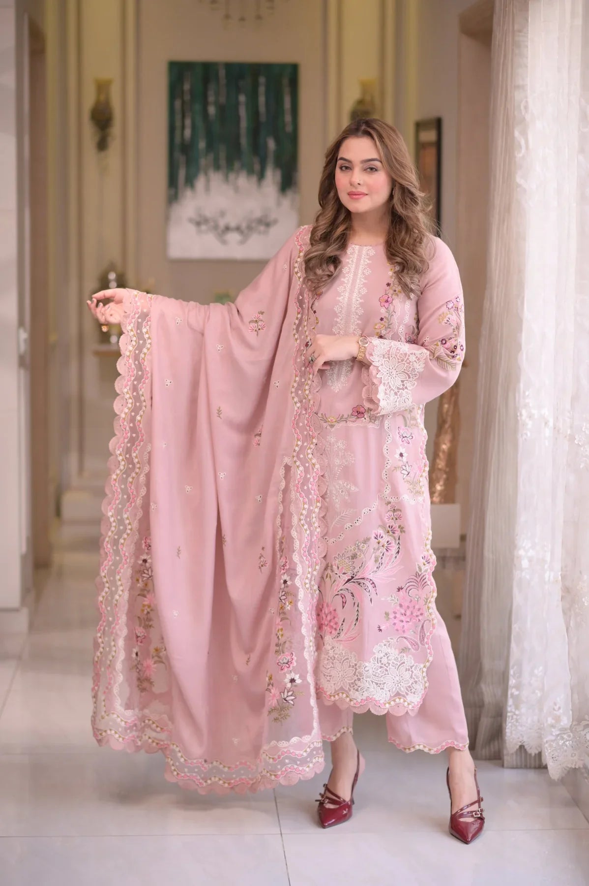 ANEELAS EMBROIDERED LAWN UNSTITCHED 3PC SET | KPA0023