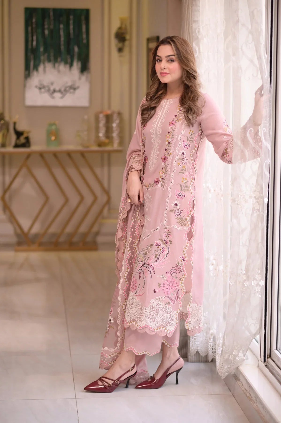 ANEELAS EMBROIDERED LAWN UNSTITCHED 3PC SET | KPA0023