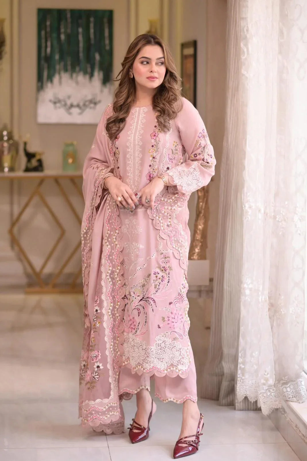 ANEELAS EMBROIDERED LAWN UNSTITCHED 3PC SET | KPA0023