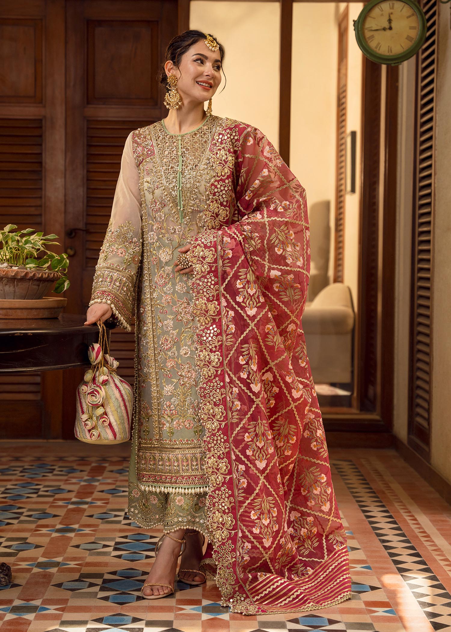 CRIMSON HEAVY EMBROIDERED UNSTITCHED 3PC SUIT | KPA0129