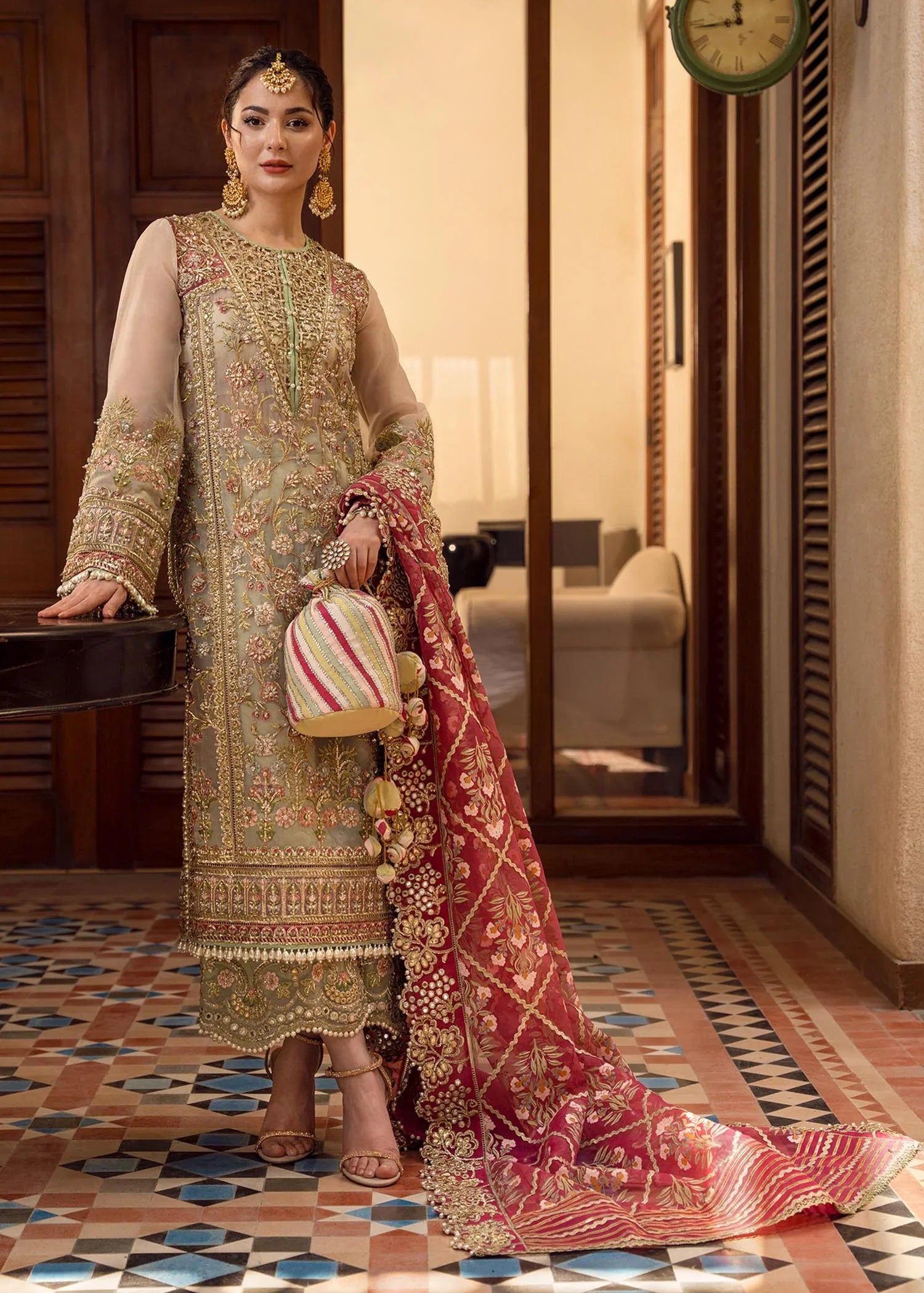 CRIMSON HEAVY EMBROIDERED UNSTITCHED 3PC SUIT | KPA0129