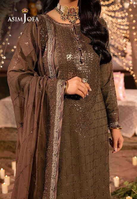 Asim Jofa CHIFFON Unstitched 3PC SUIT| KPA0057