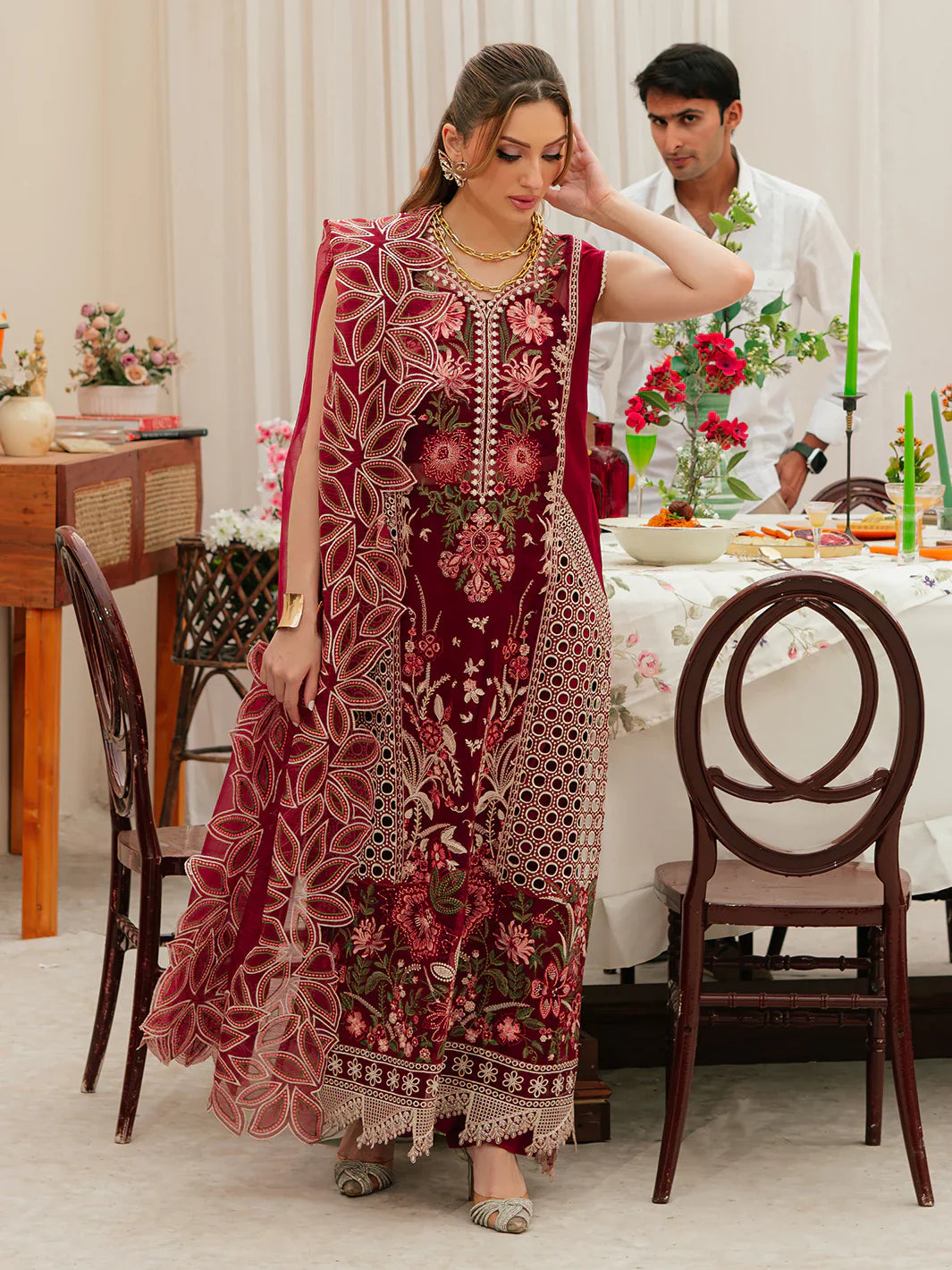 MAHNUR COTTON EMBROIDERED UNSTITCHED 3PC SUIT | KPA0111