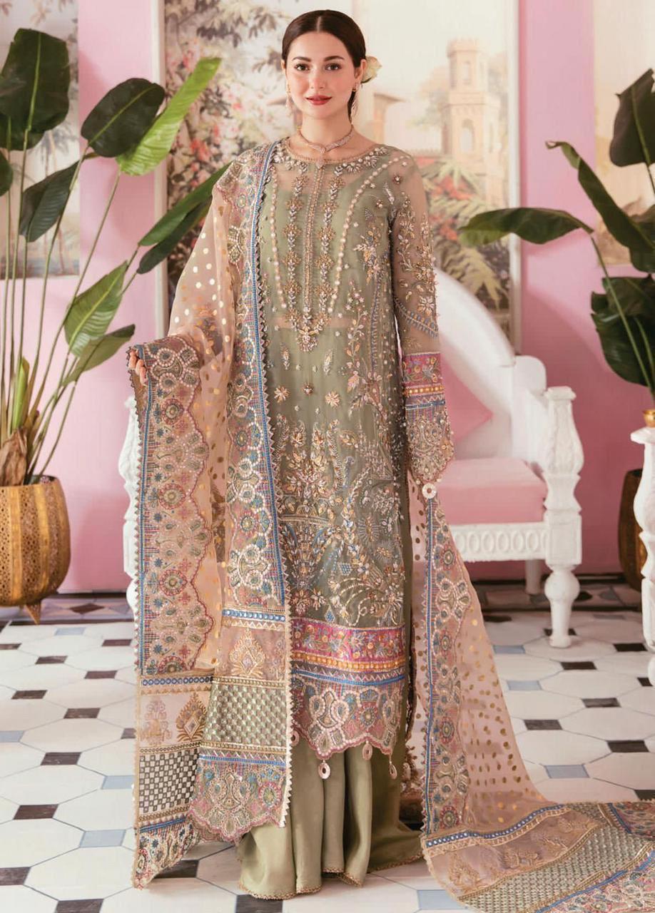 ELAF ORGANZA UNSTICHED 3PC SUIT | KPA0065