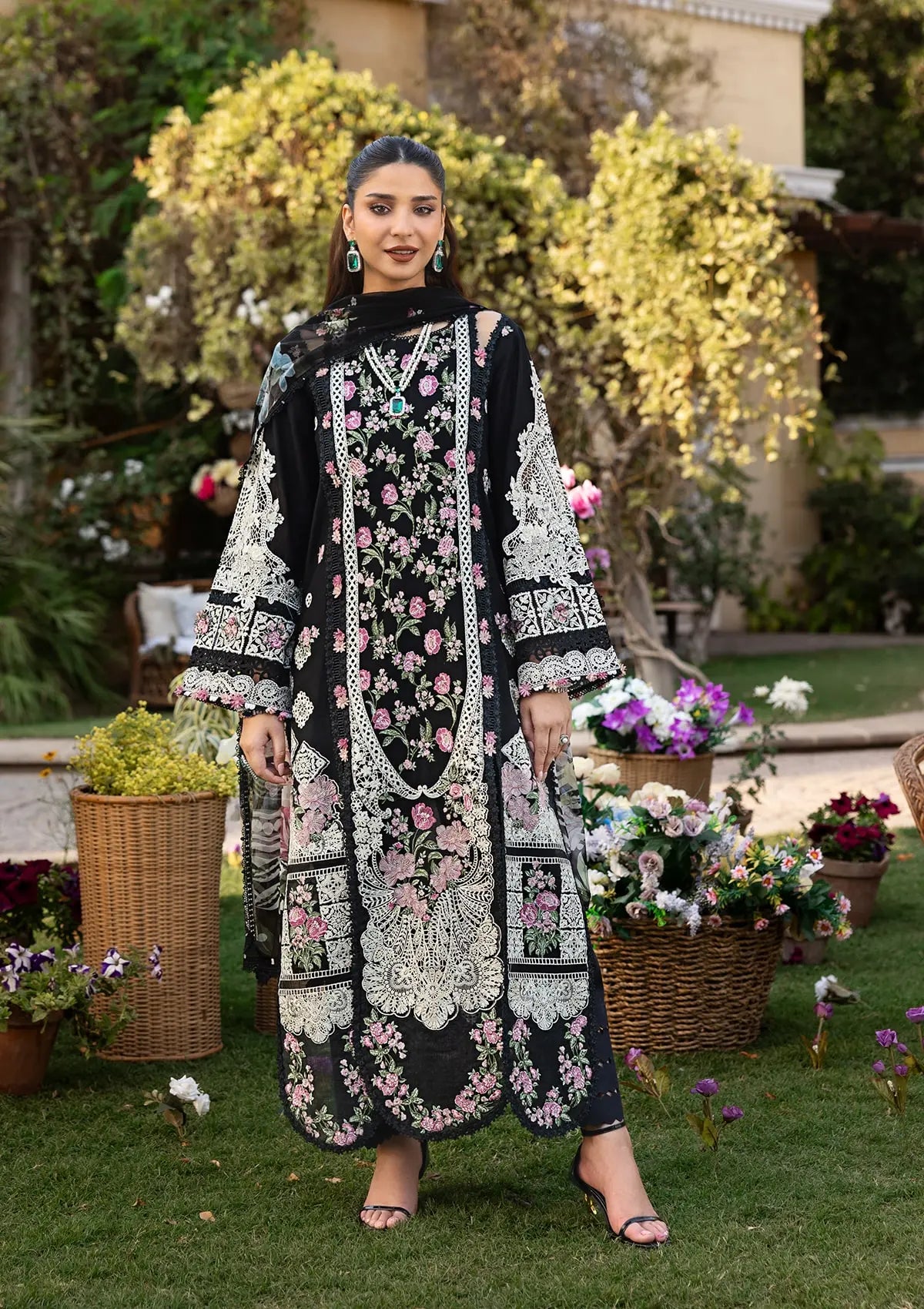 ELAF LUXURY LAWN MAHJABEEN UNSTICHED 3PC SUIT | KPA0042