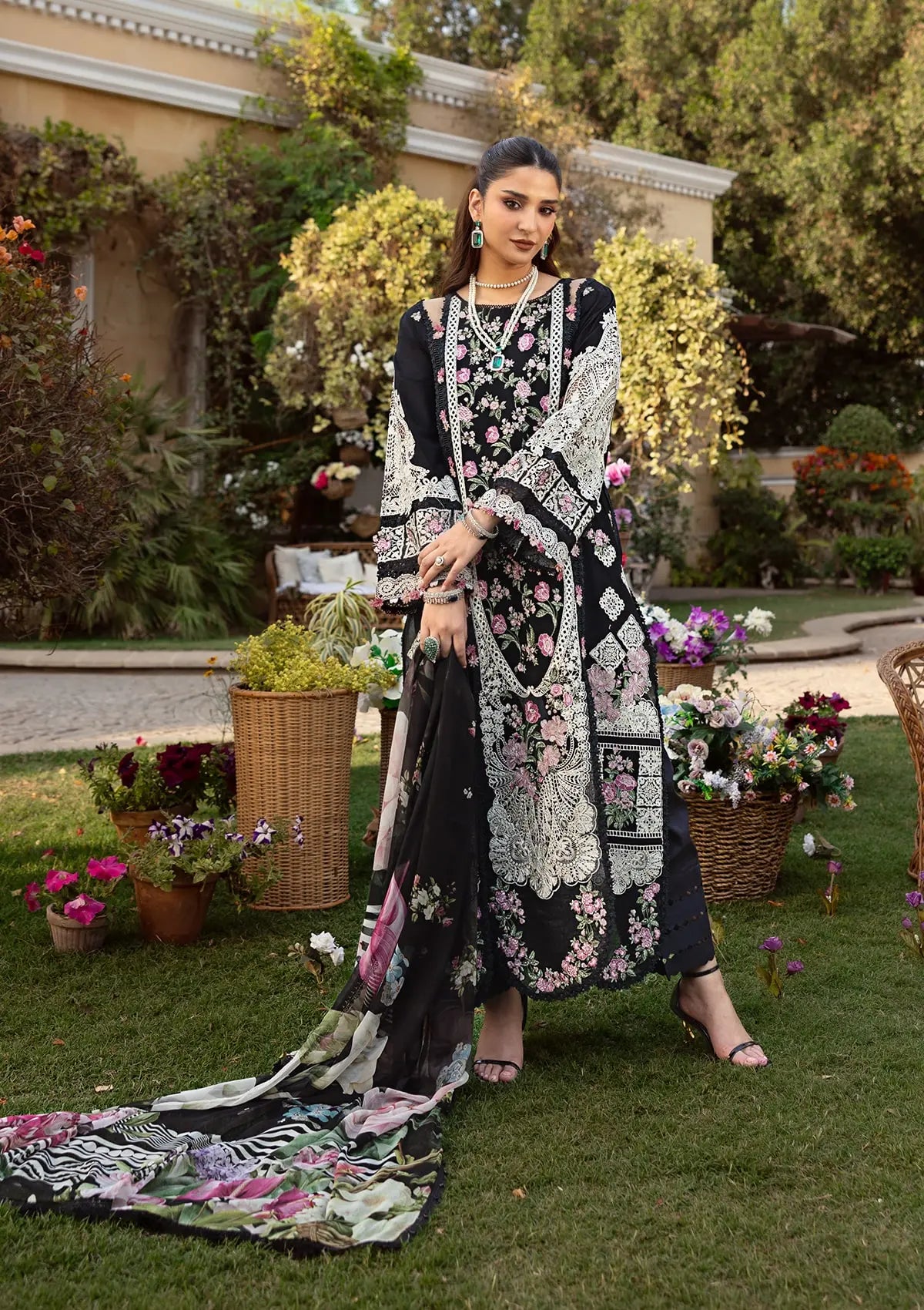 ELAF LUXURY LAWN MAHJABEEN UNSTICHED 3PC SUIT | KPA0042