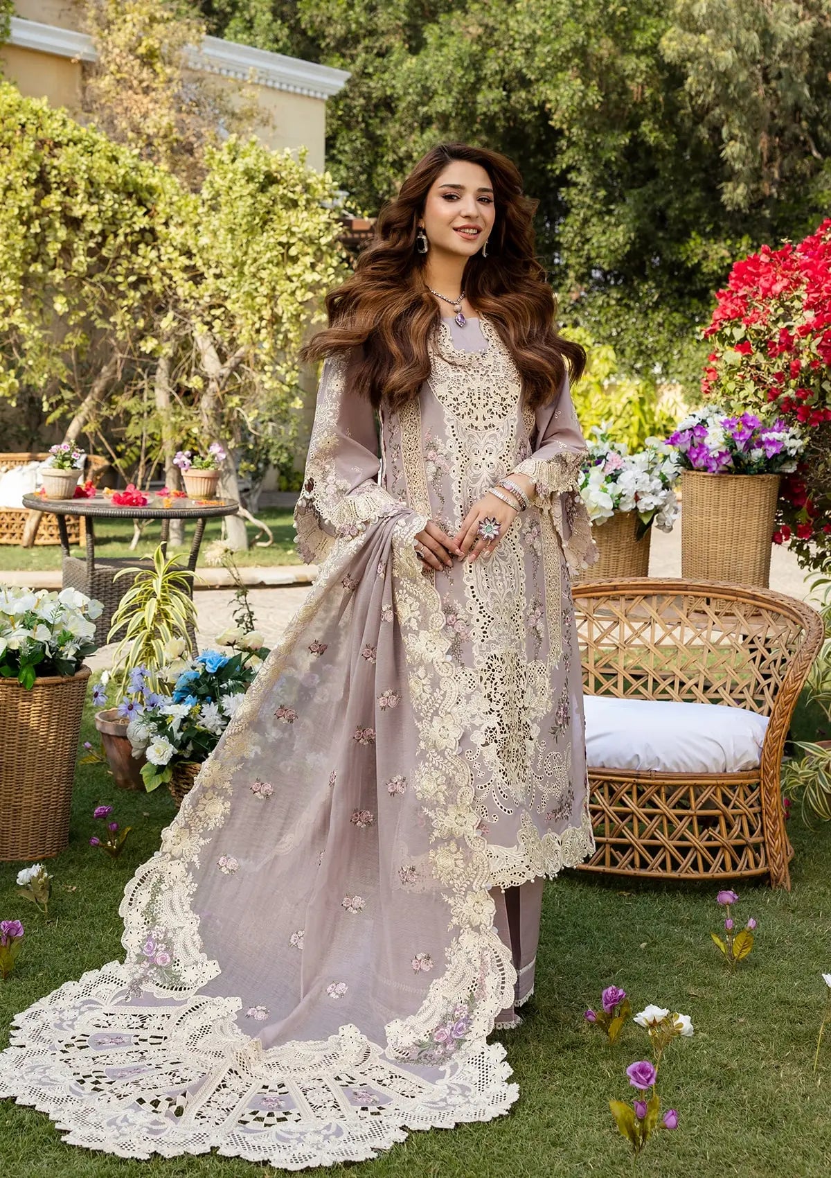 ELAF ROYAL CHIKENKARI UNSTITCHED 3PC SUIT | KPA0082