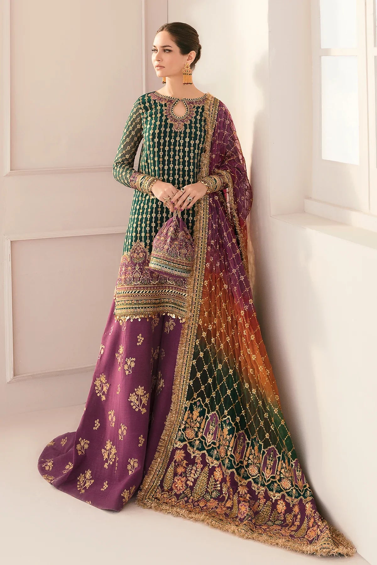 BAROQUE EMBROIDERED UNSTITCHED 3PC SUIT | KPA0069
