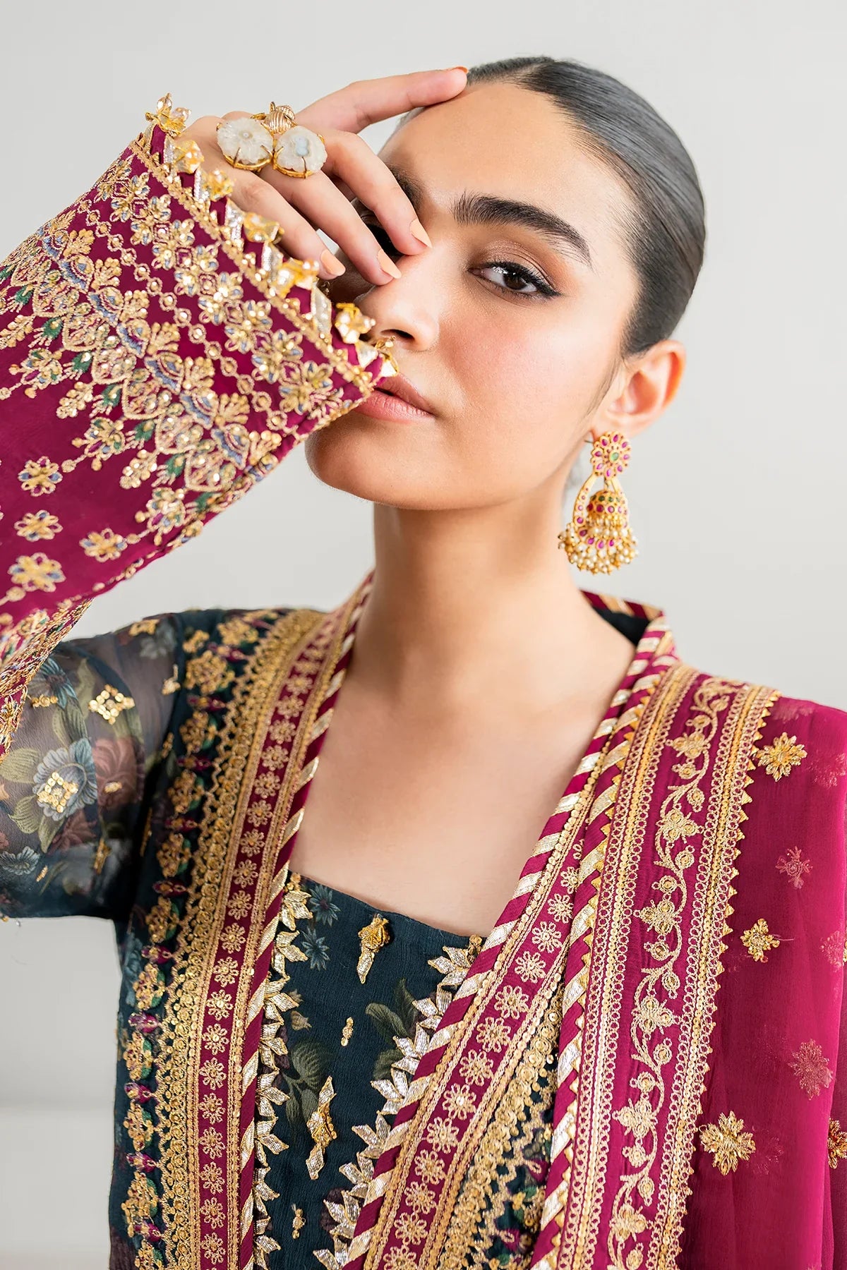 BAROQUE CHIFFON EMBROIDERED UNSTITCHED 3PC SUIT | KPA0102