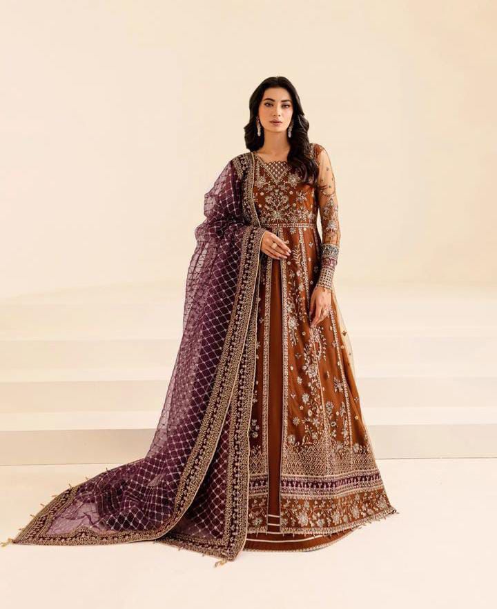 FARASHA HEAVY EMBROIDERED UNSTITCHED 3PC MAXI | KPA0124