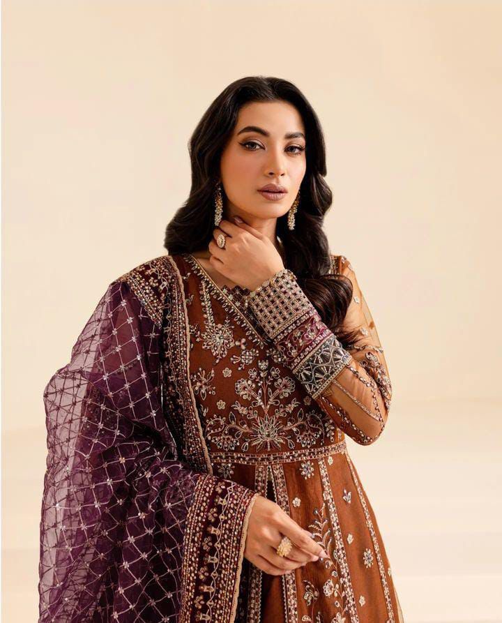 FARASHA HEAVY EMBROIDERED UNSTITCHED 3PC MAXI | KPA0124
