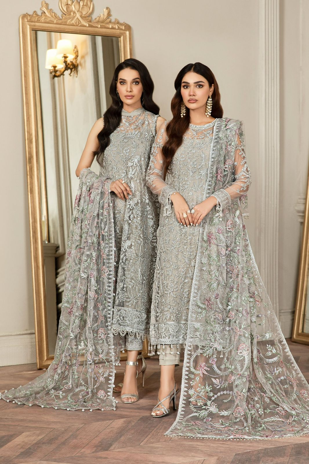 ZARIF NET LUXURY EMBROIDERED UNSTITCHED 3PC SUIT | KPA0073