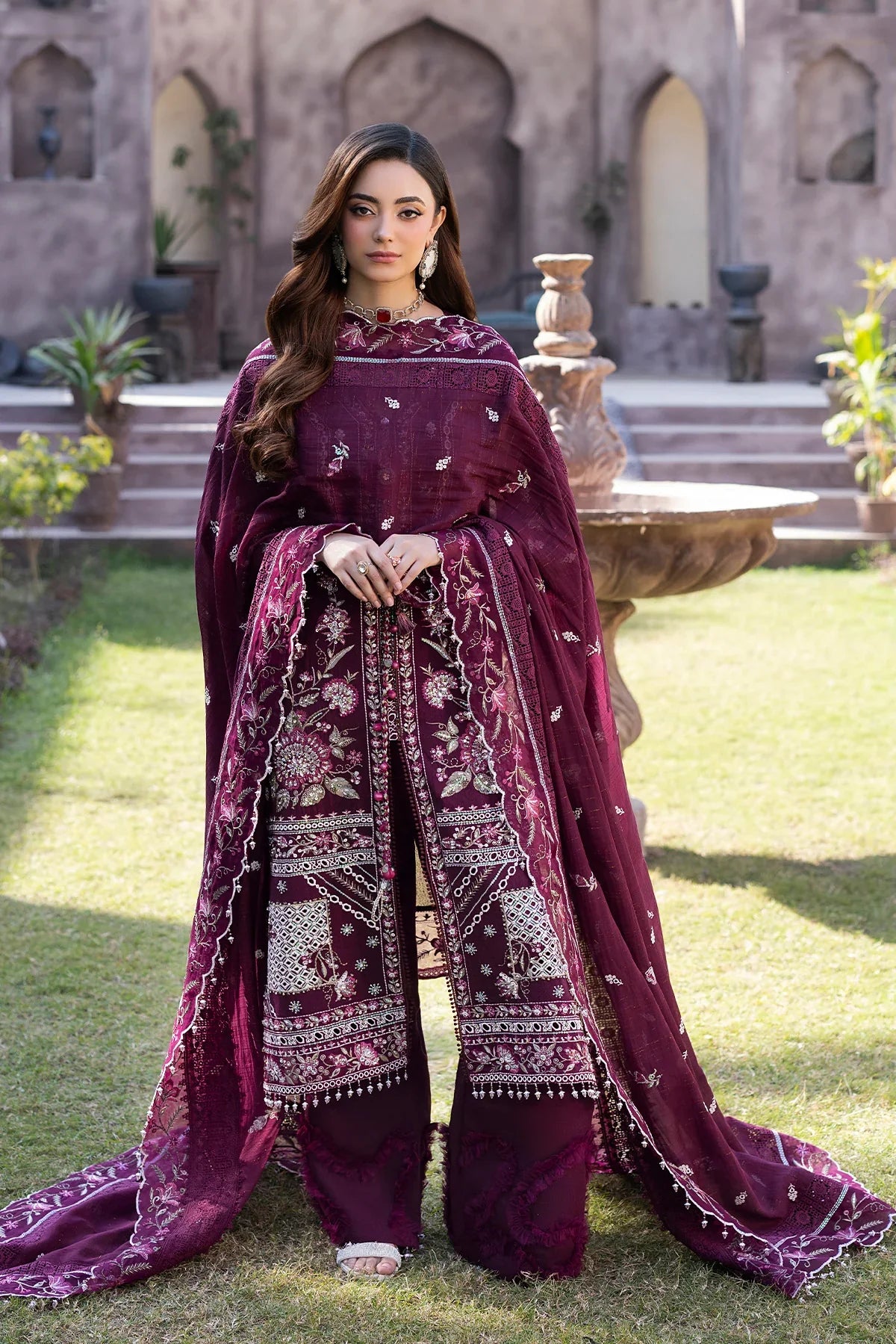 RAEESA PREMIUM EMBROIDERED UNSTITCHED 3PC SUIT | KPA0109