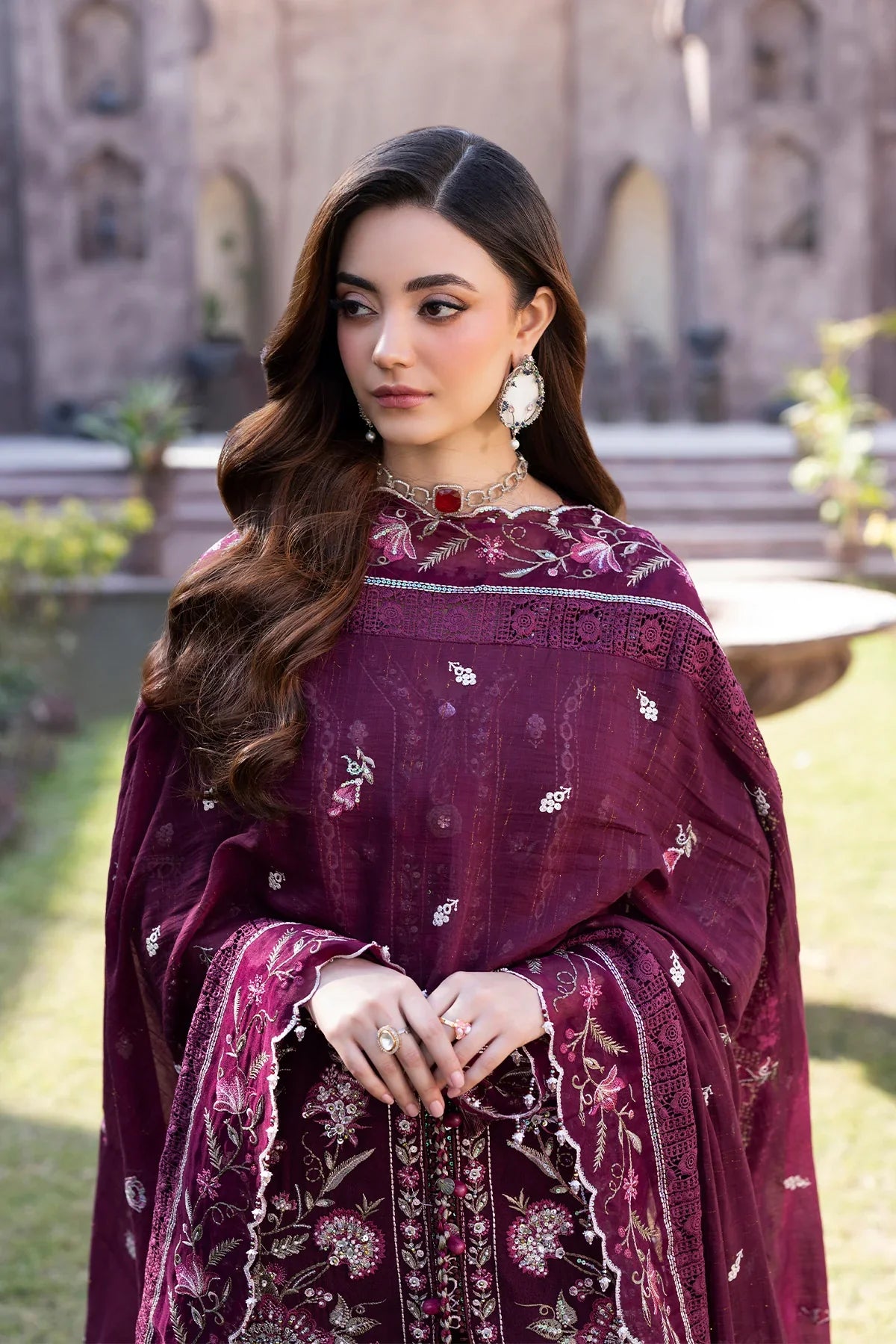 RAEESA PREMIUM EMBROIDERED UNSTITCHED 3PC SUIT | KPA0109