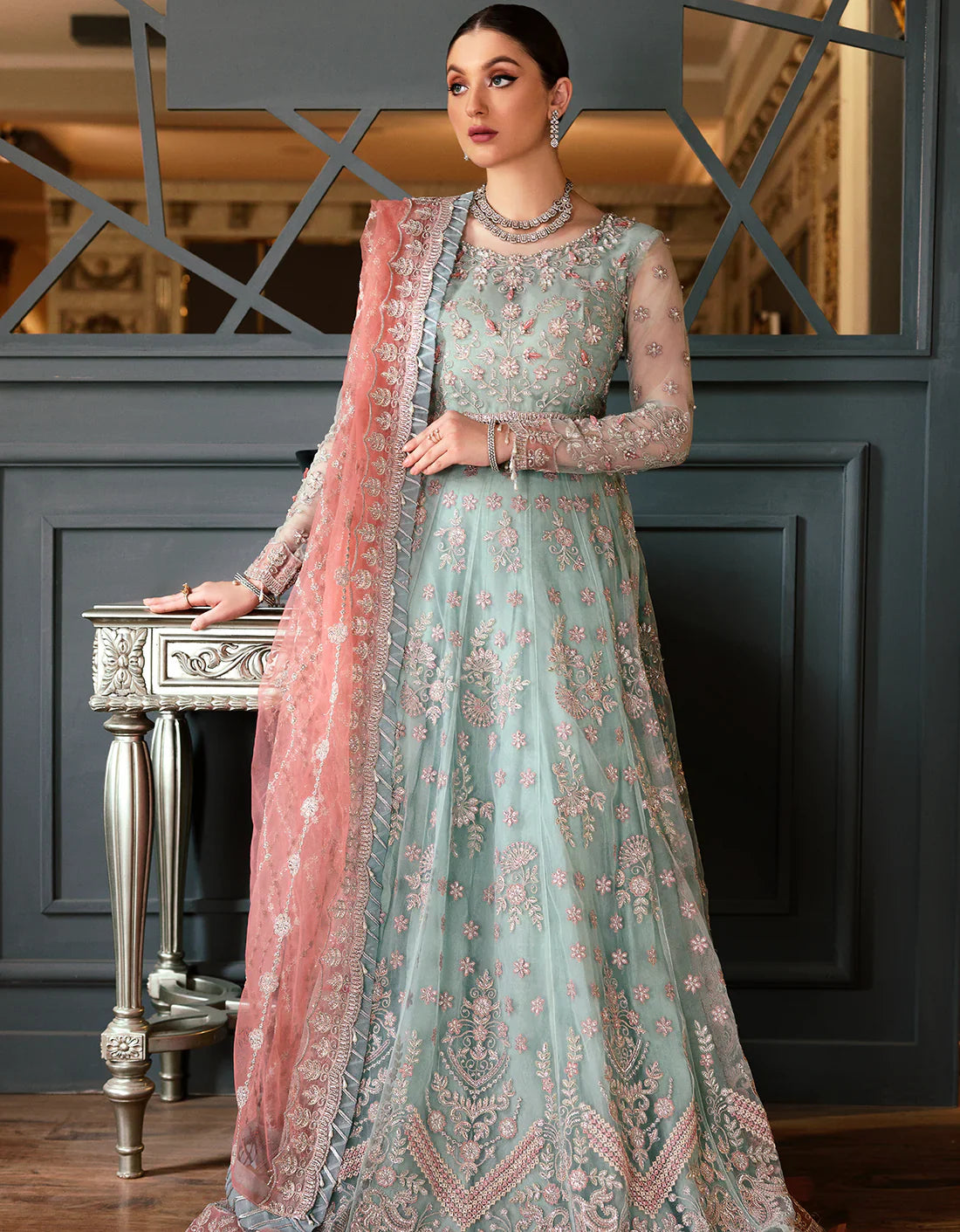 EMAAN ADEEL HEAVY EMBROIDERED UNSTITCHED 3PC MAXI | KPA0117