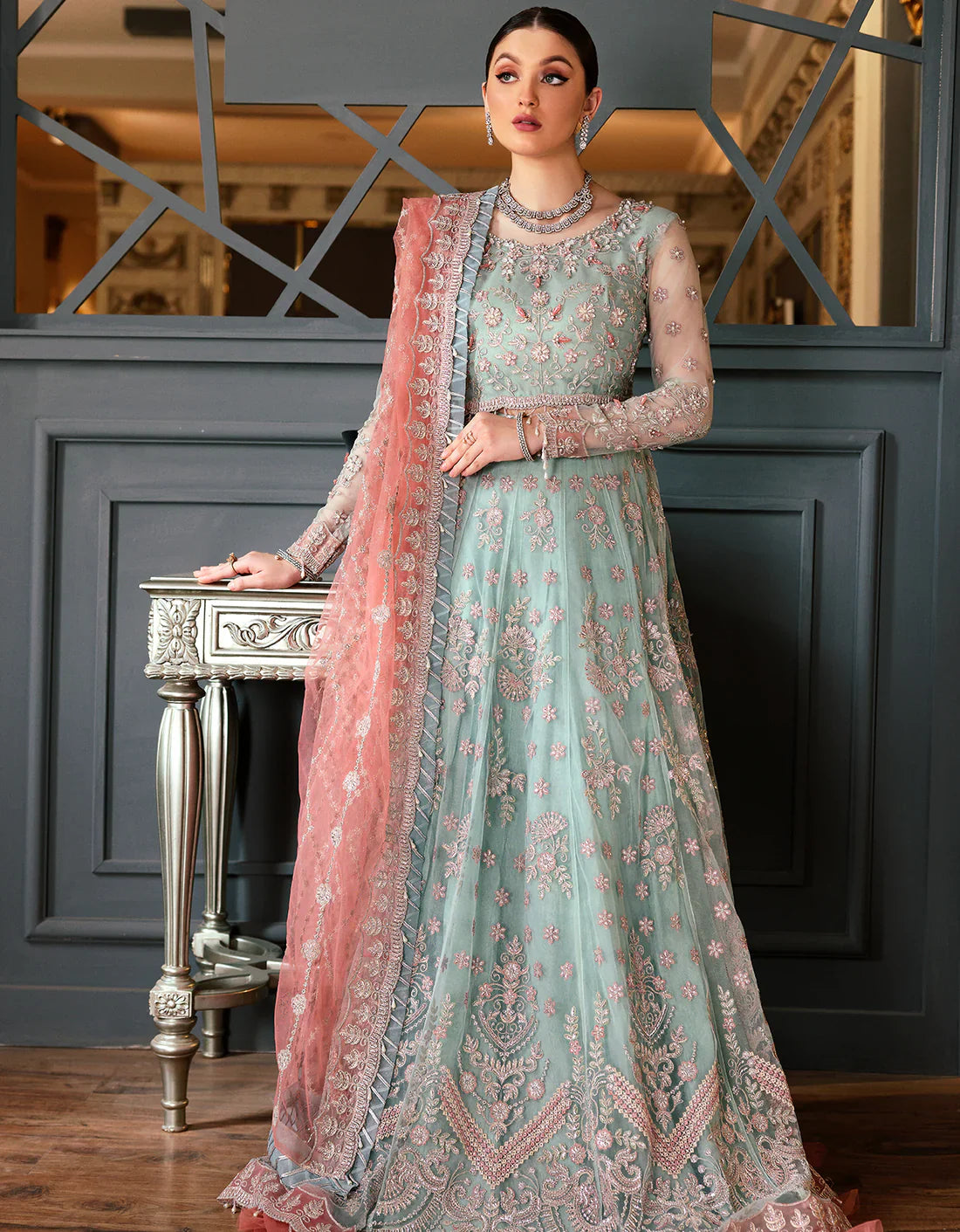 EMAAN ADEEL HEAVY EMBROIDERED UNSTITCHED 3PC MAXI | KPA0117