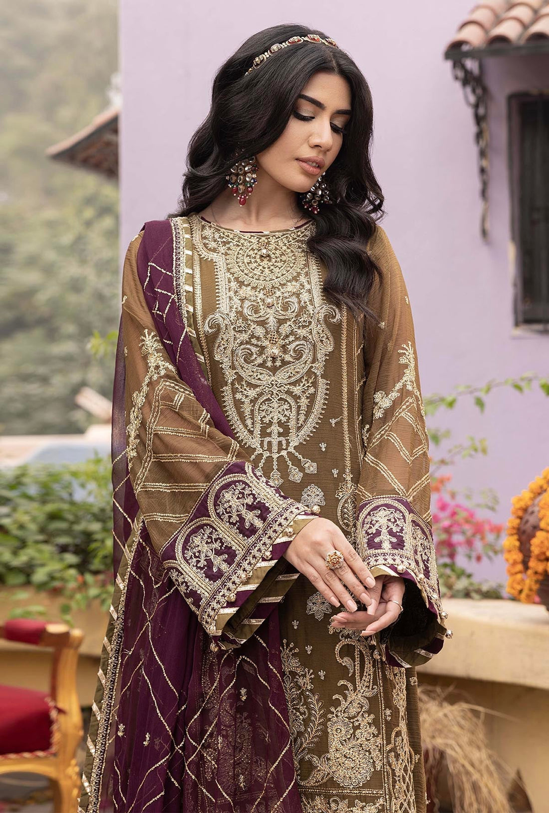 ADAN LIBAS CHIFFON UNSTITCHED 3PC SUIT| KPA0063
