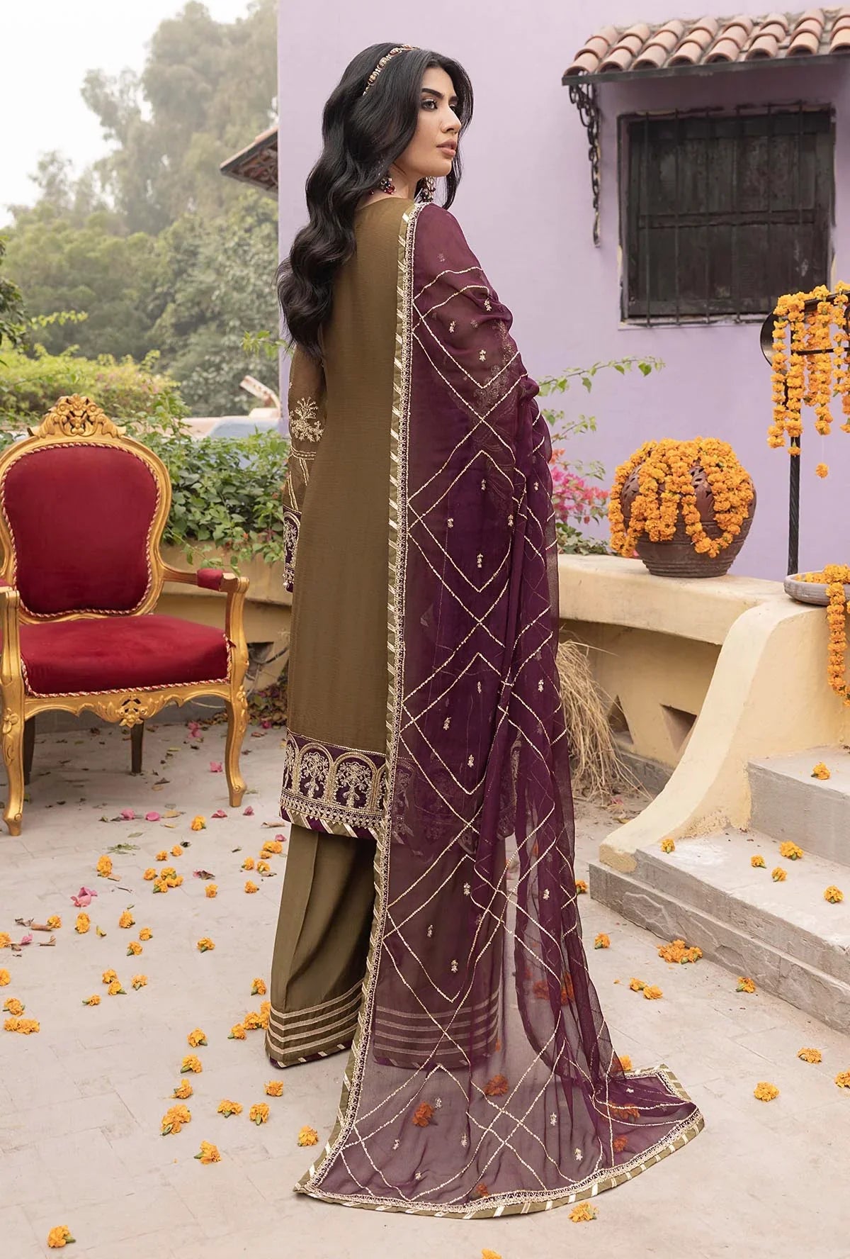 ADAN LIBAS CHIFFON UNSTITCHED 3PC SUIT| KPA0063