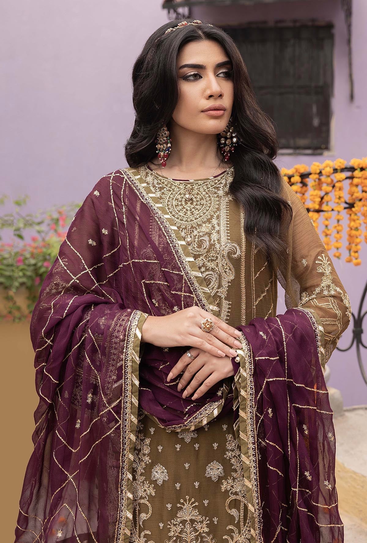 ADAN LIBAS CHIFFON UNSTITCHED 3PC SUIT| KPA0063