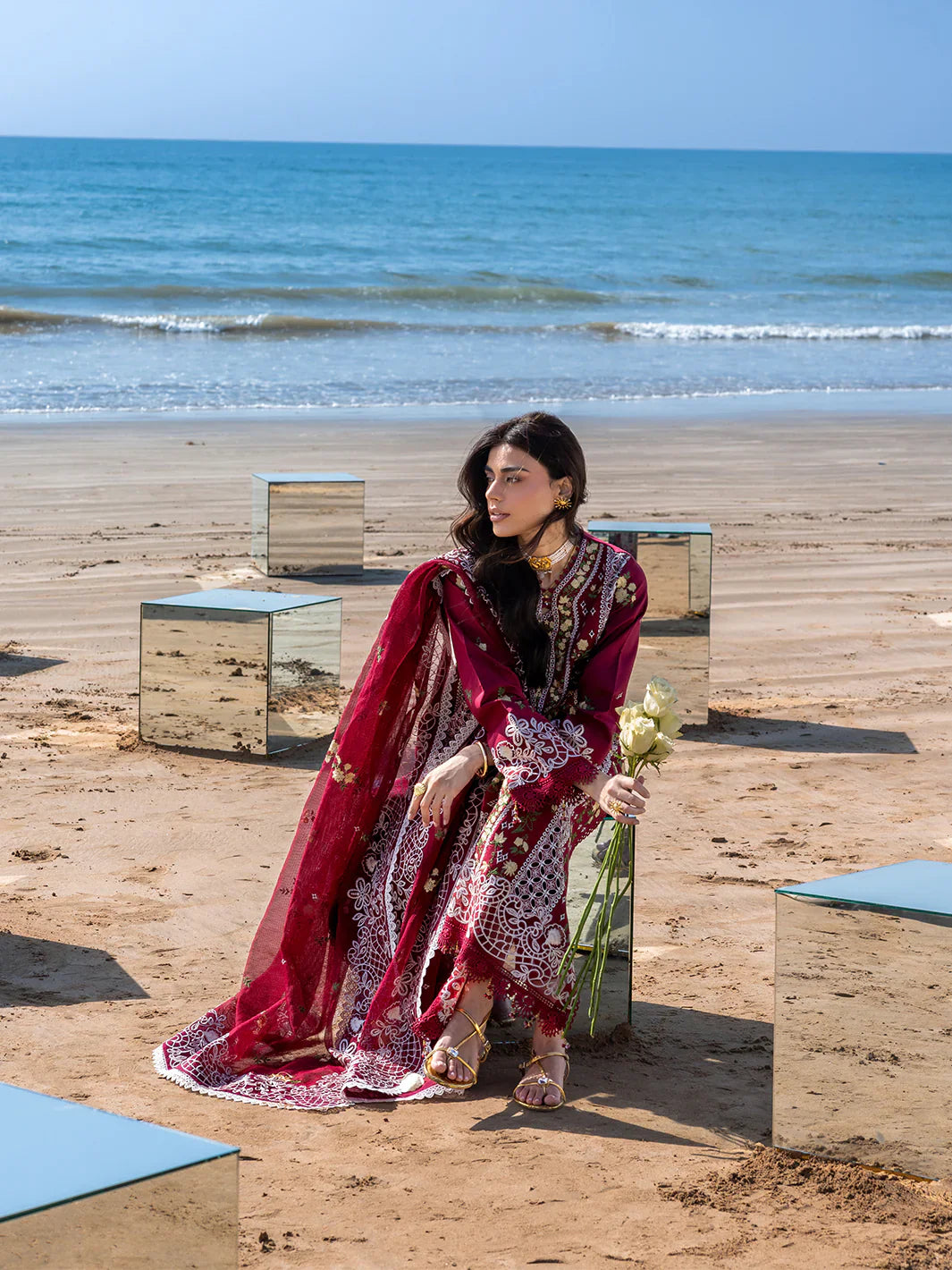 MAHNUR COTTON EMBROIDERED UNSTITCHED 3PC SUIT | KPA0112