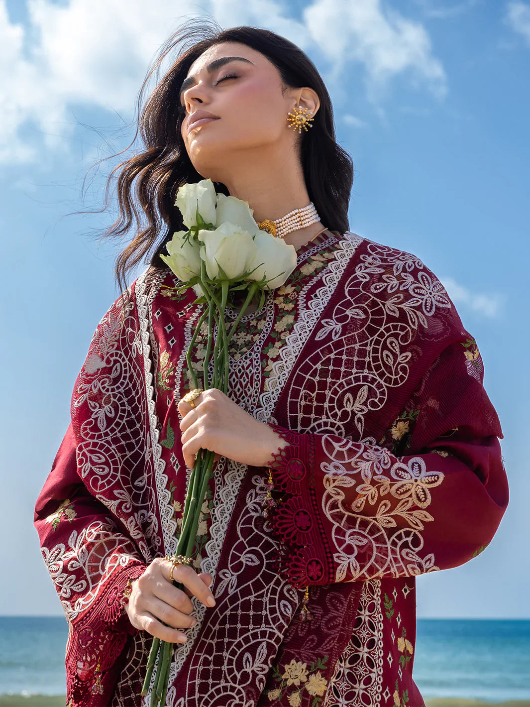 MAHNUR COTTON EMBROIDERED UNSTITCHED 3PC SUIT | KPA0112