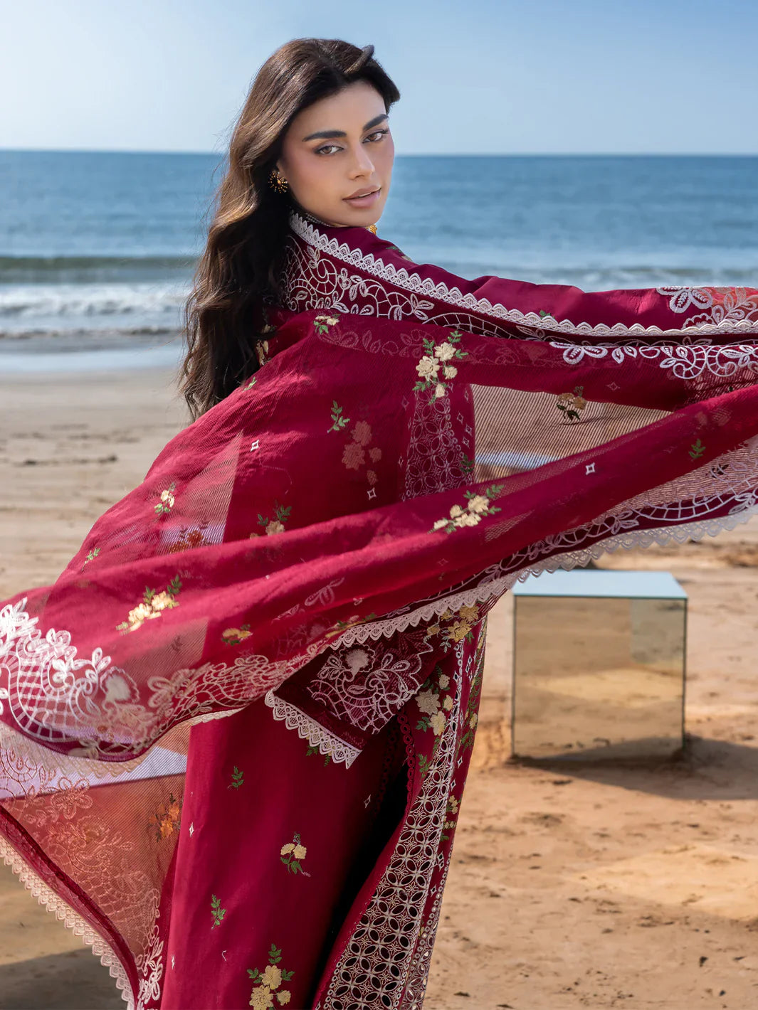 MAHNUR COTTON EMBROIDERED UNSTITCHED 3PC SUIT | KPA0112