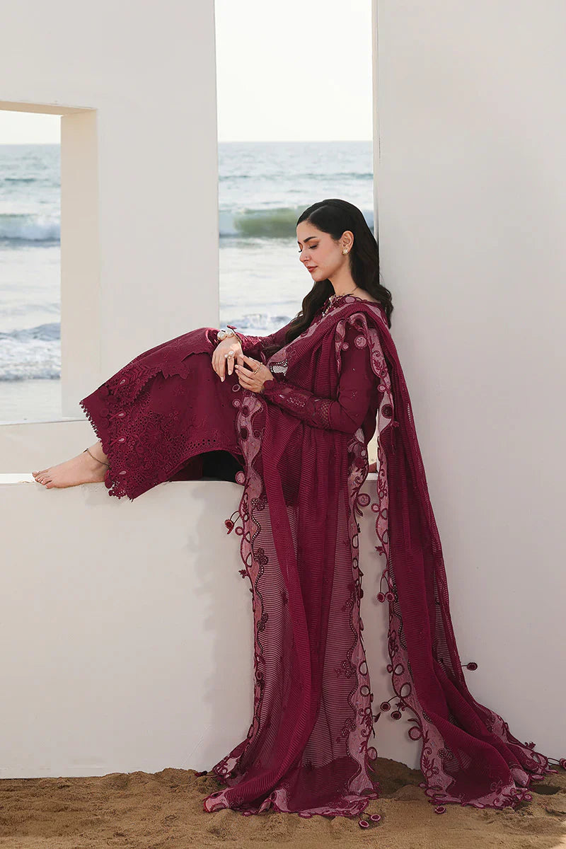 QALAMKAR COTTON EMBROIDERED UNSTITCHED 3PC SUIT | KPA0113