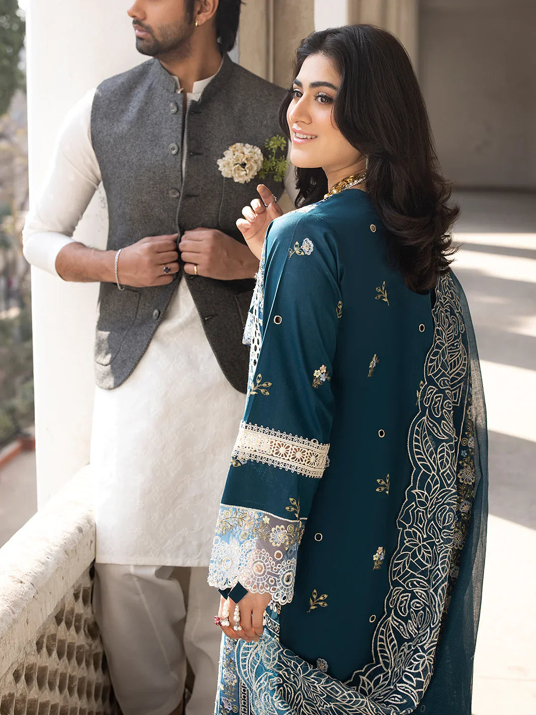 MAHNUR COTTON UNSTICHED EMBROIDERED 3 PC SUIT | KPA0060