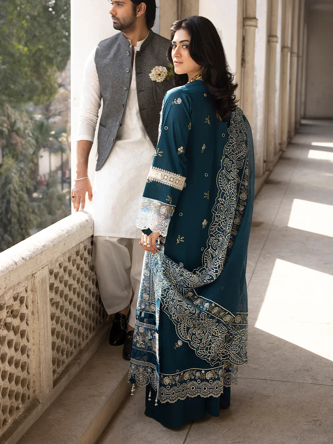 MAHNUR COTTON UNSTICHED EMBROIDERED 3 PC SUIT | KPA0060
