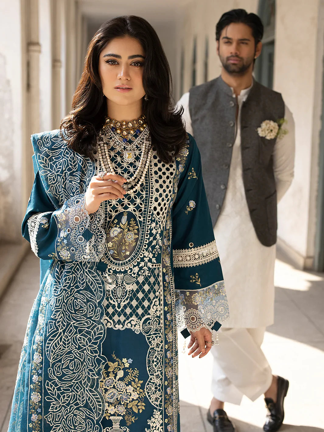 MAHNUR COTTON UNSTICHED EMBROIDERED 3 PC SUIT | KPA0060