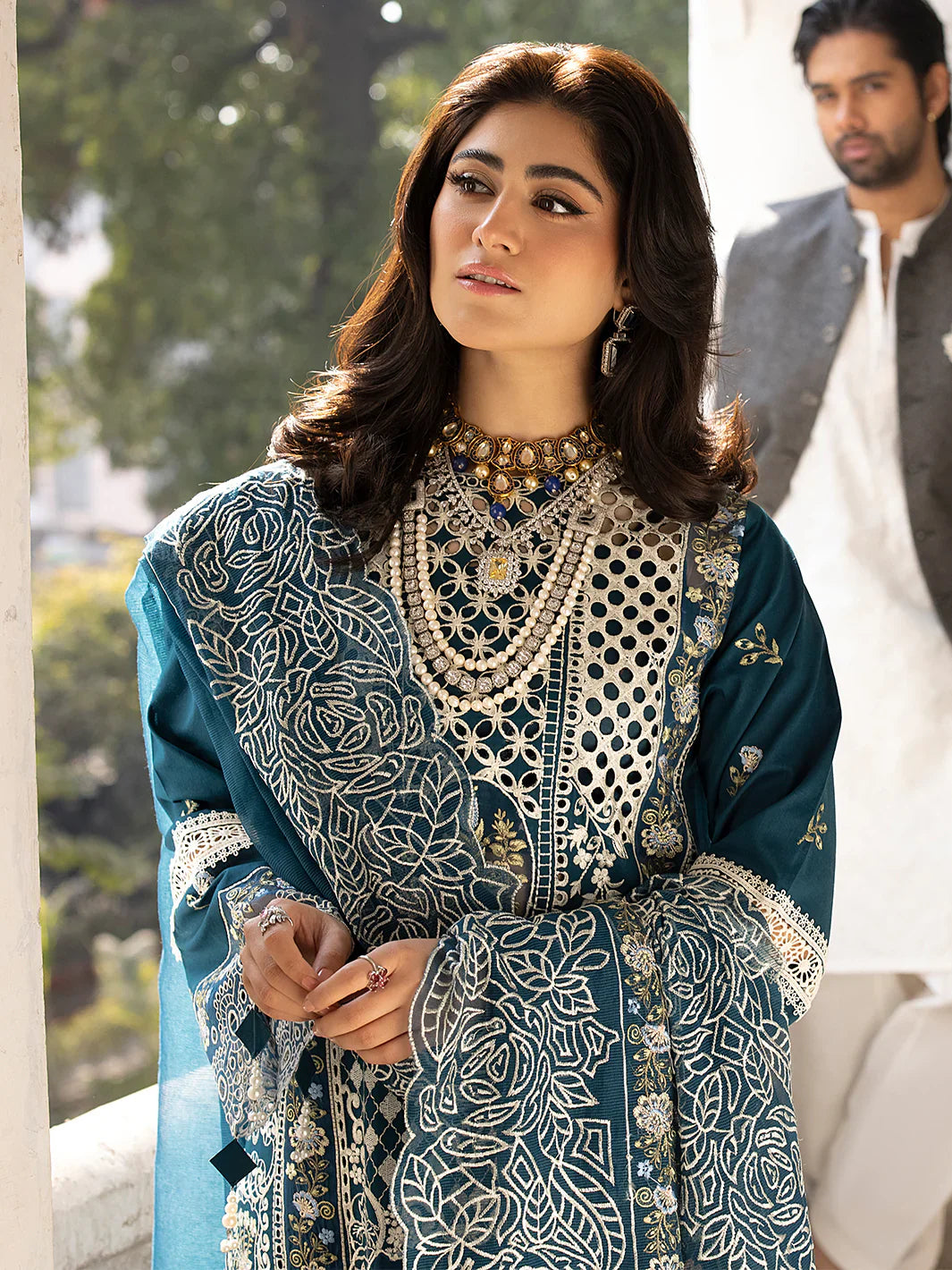 MAHNUR COTTON UNSTICHED EMBROIDERED 3 PC SUIT | KPA0060